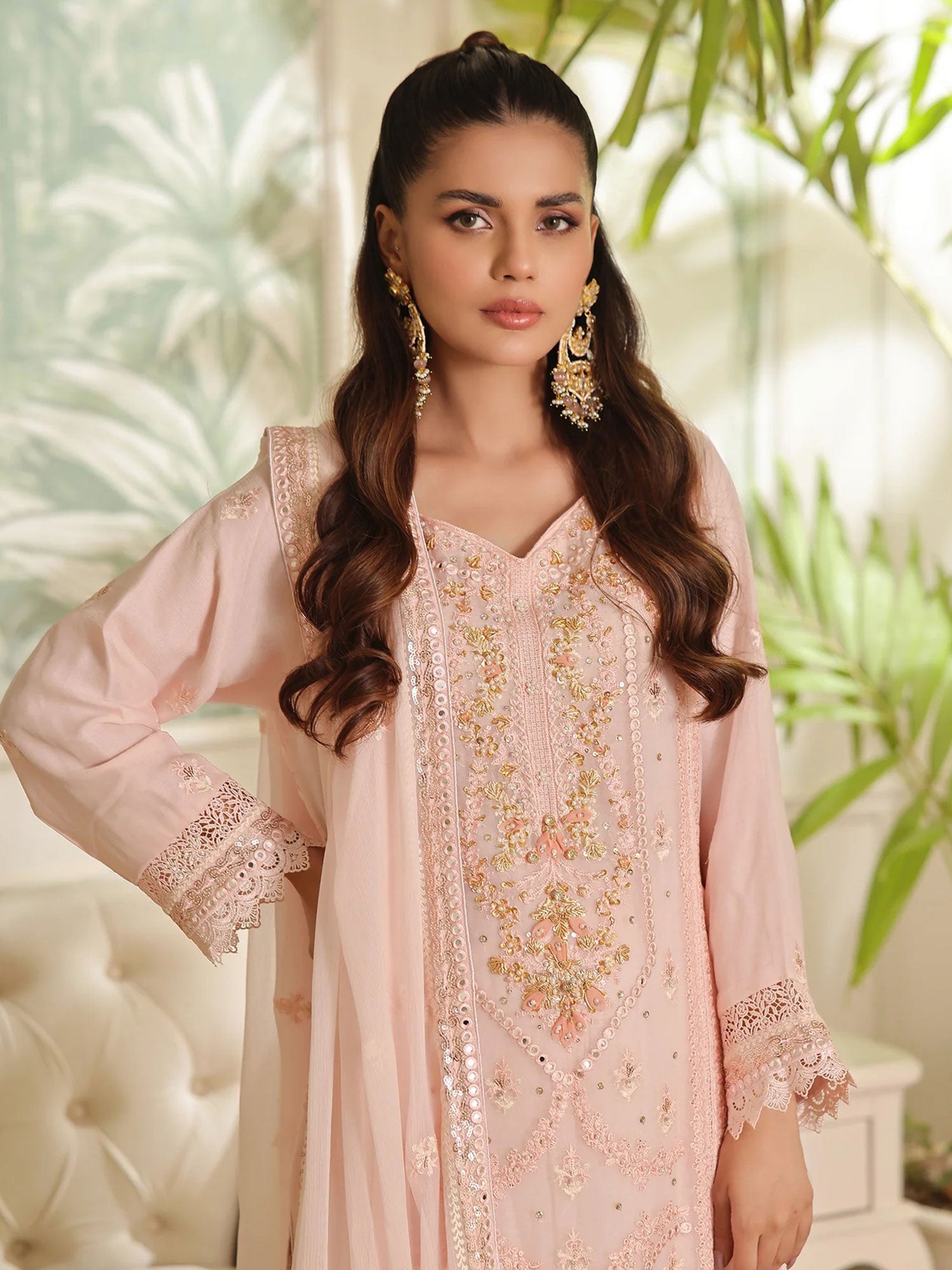 Wardah Uzair "Mirha" Luxury Embroidered Chiffon Suit - Dazzlia