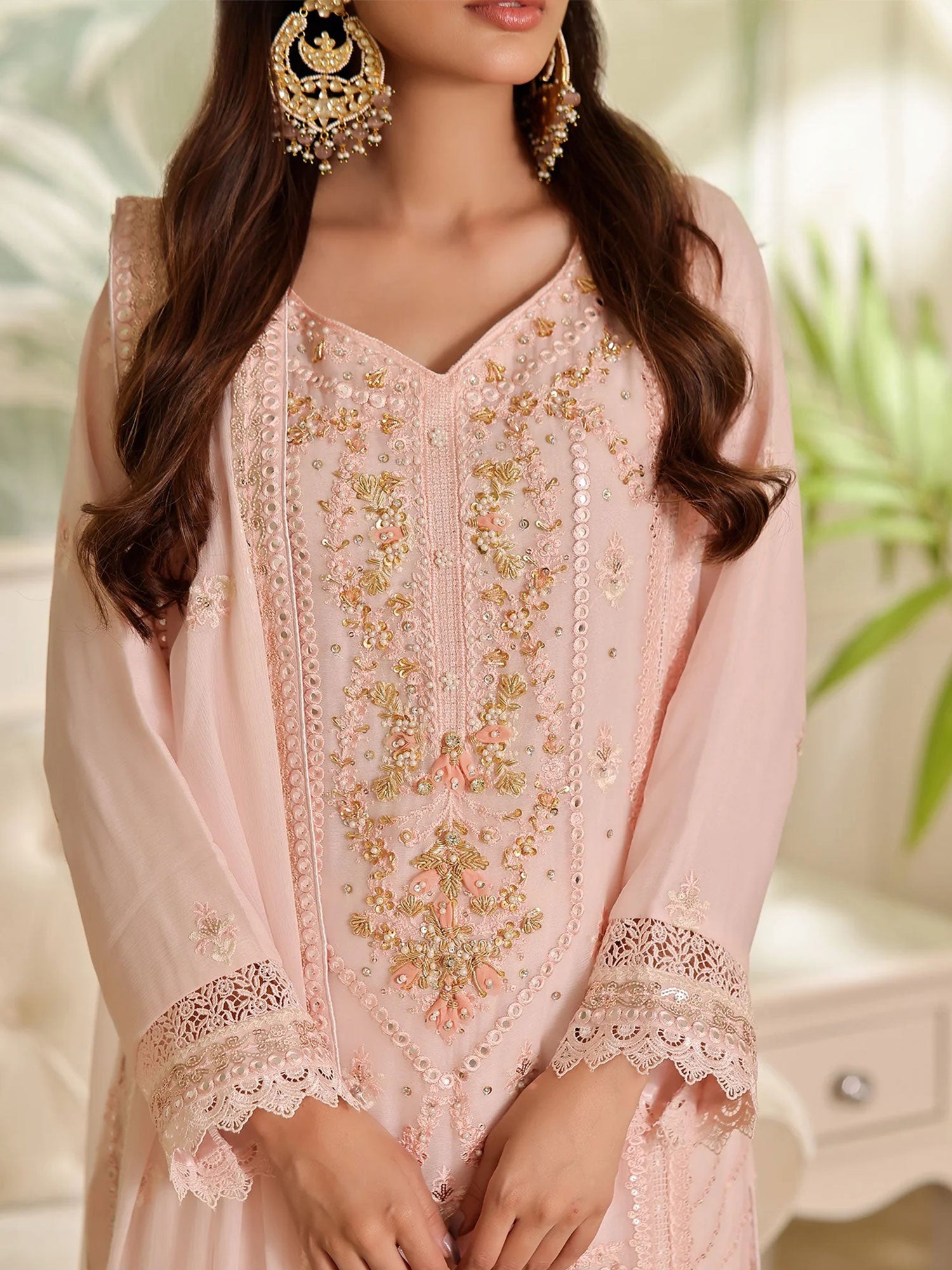 Wardah Uzair "Mirha" Luxury Embroidered Chiffon Suit - Dazzlia