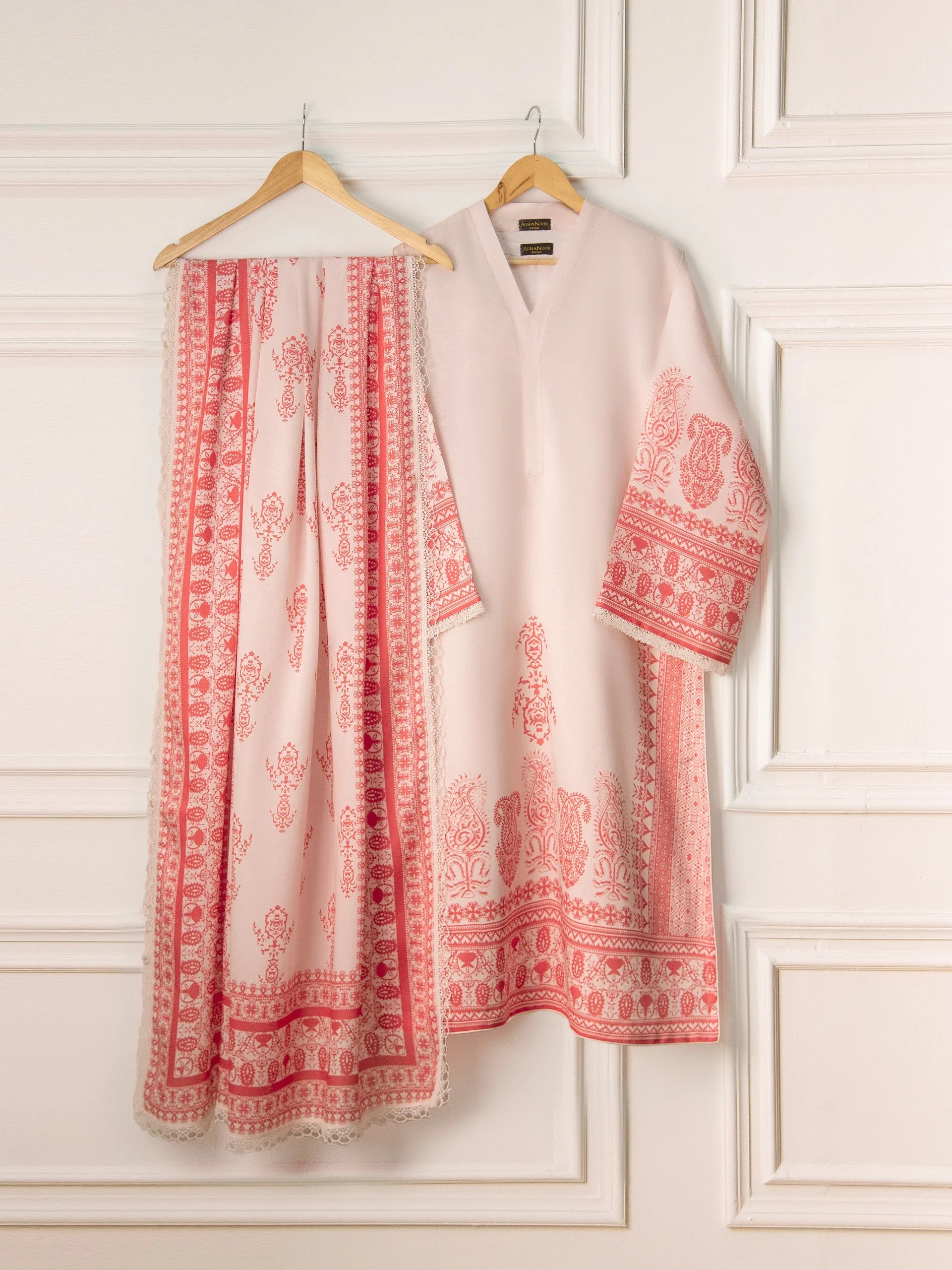 Agha Noor Light Pink Marina 2-Piece (Shirt + Dupatta)