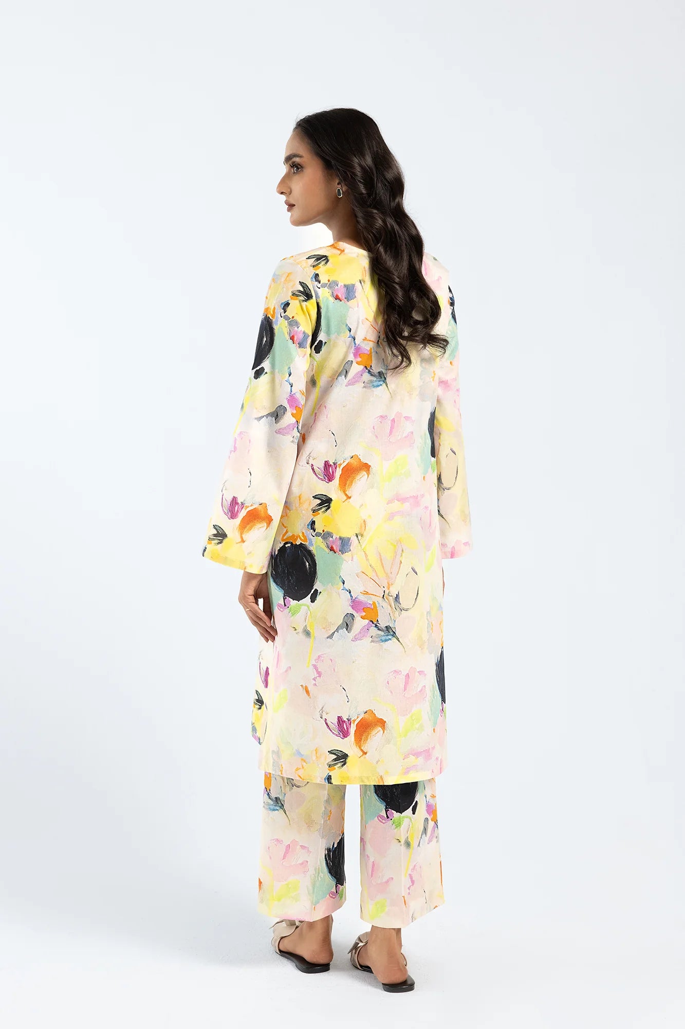 Ethnic Light Beige Printed 2-Piece Lawn Suit