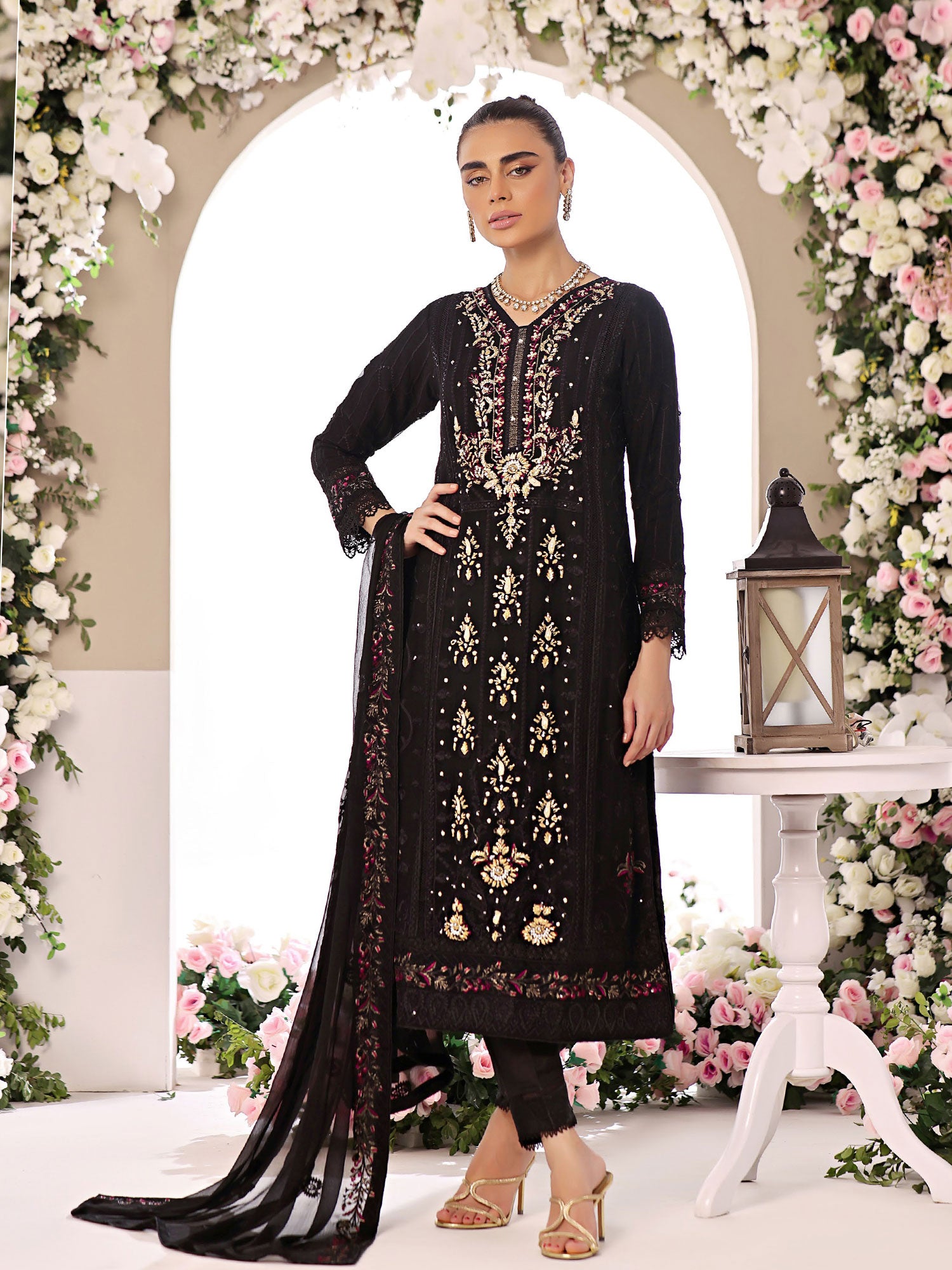 Wardah Uzair "Allure" Luxury Pret Embroidered Chiffon Suit - Elara