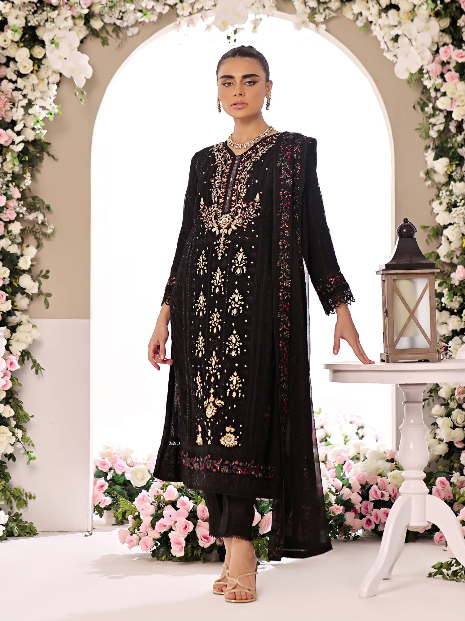 Wardah Uzair "Allure" Luxury Pret Embroidered Chiffon Suit - Elara