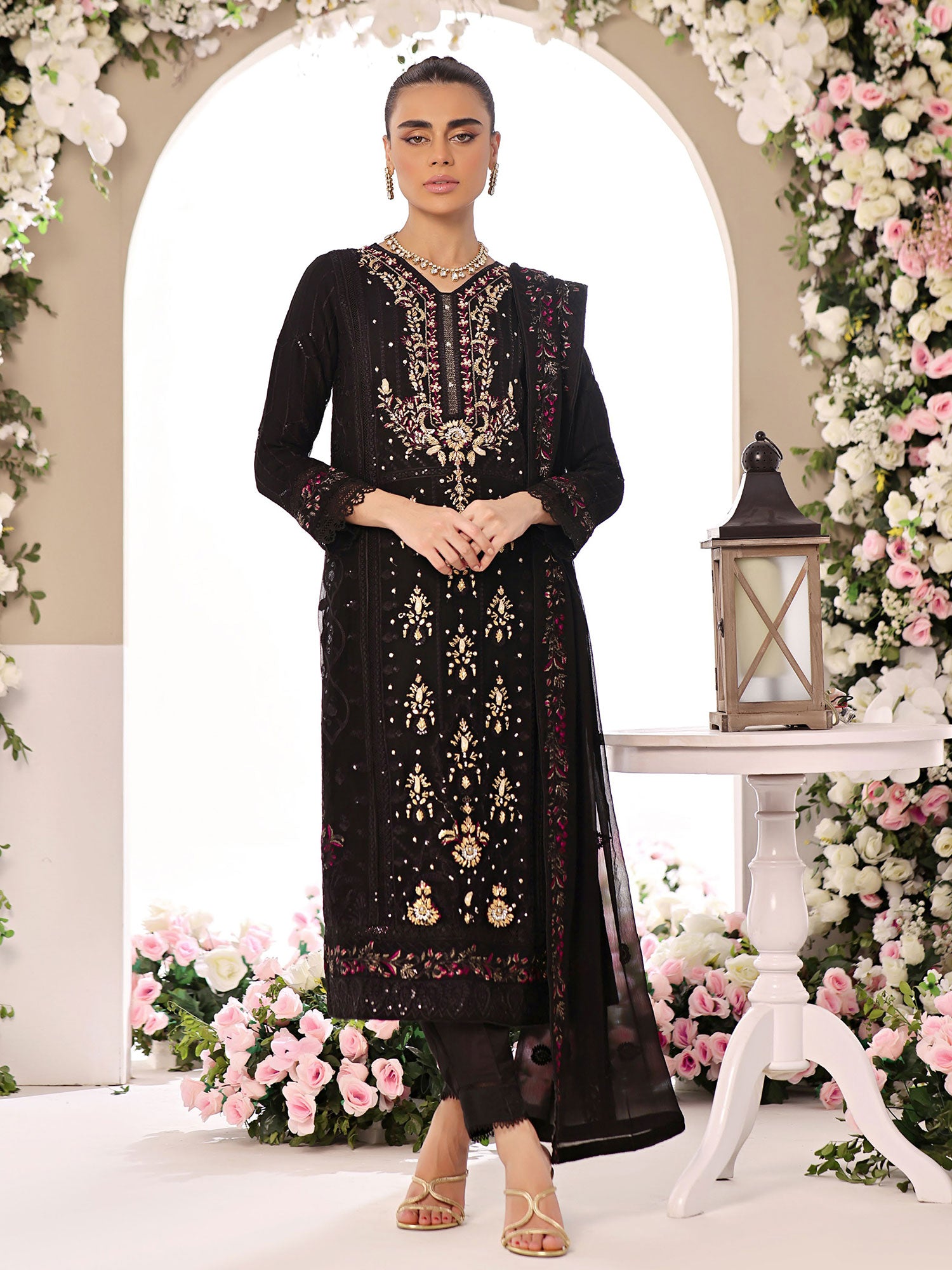 Wardah Uzair "Allure" Luxury Pret Embroidered Chiffon Suit - Elara