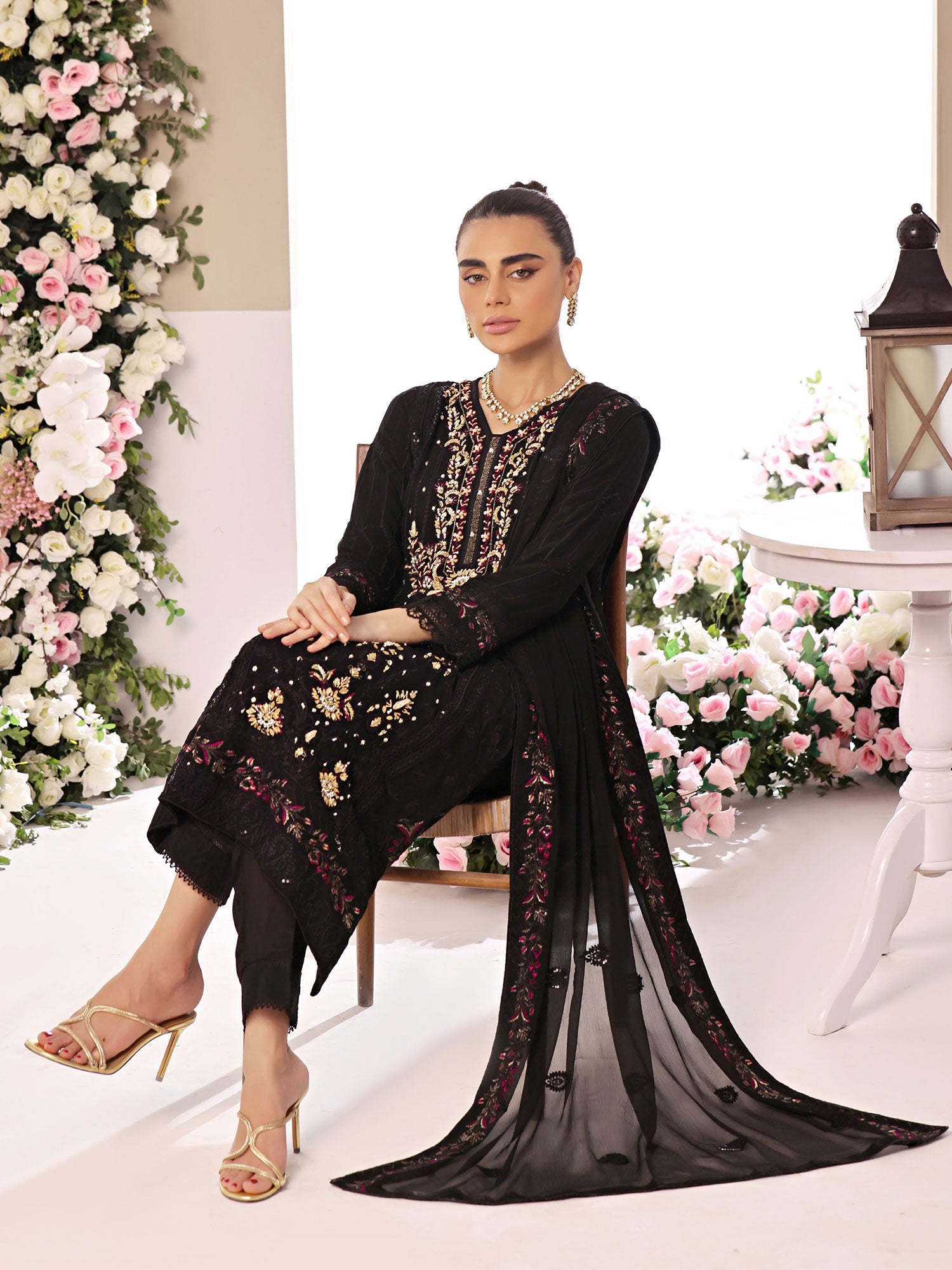 Wardah Uzair "Allure" Luxury Pret Embroidered Chiffon Suit - Elara