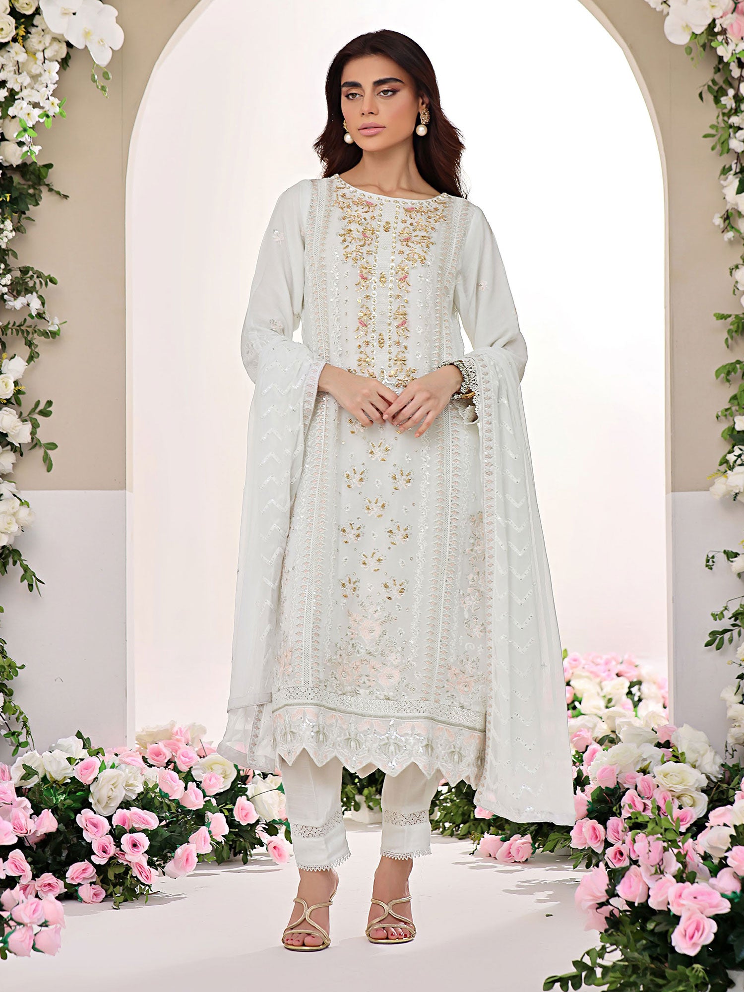 Wardah Uzair "Allure" Luxury Pret Embroidered Chiffon Suit - Grace