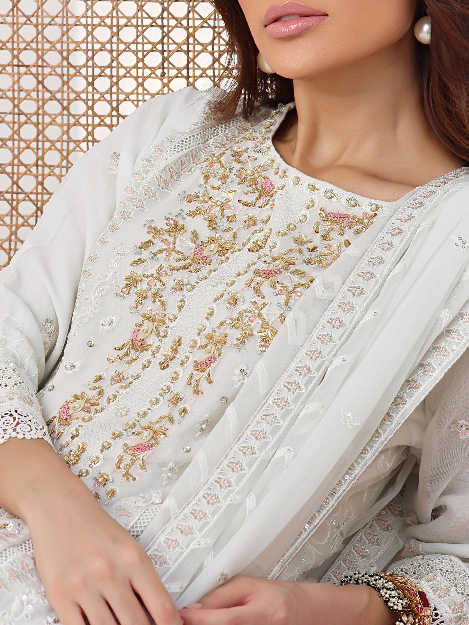 Wardah Uzair "Allure" Luxury Pret Embroidered Chiffon Suit - Grace