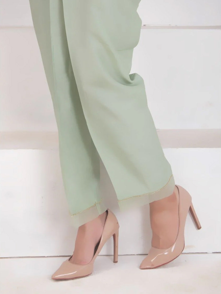 Sadabahar Viscose Silk Trouser - Light Green