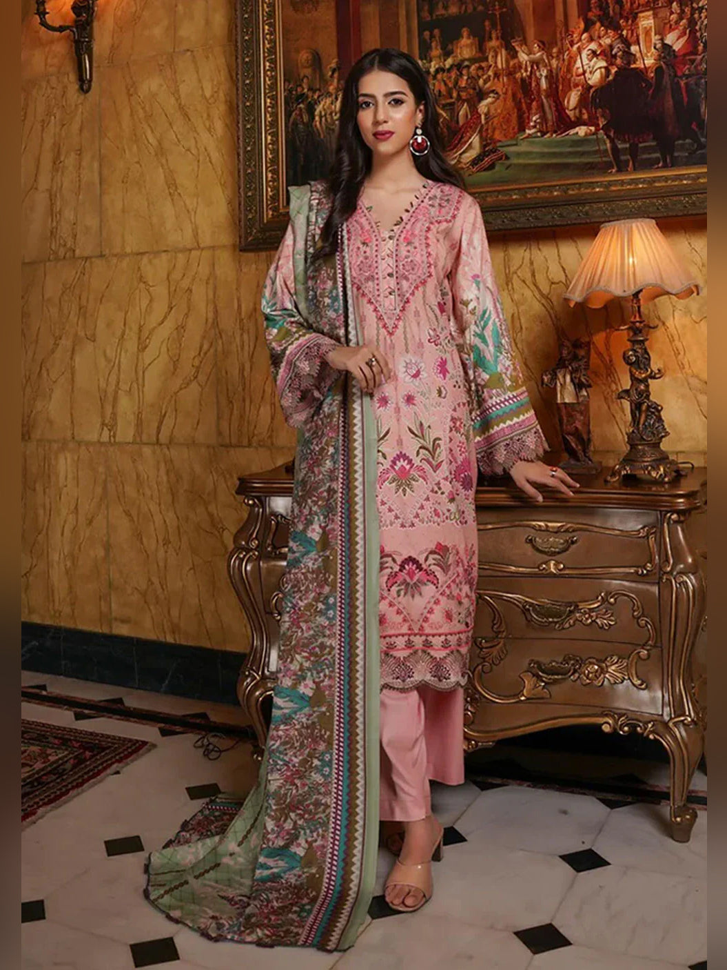 Munira Embroidered Winter Dhanak Suit (MSL-02) - Pink