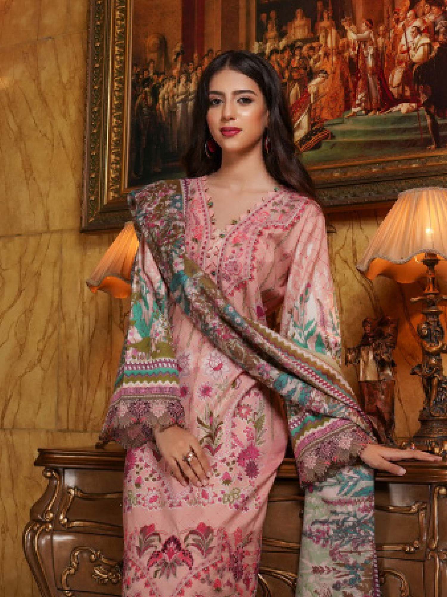 Munira Embroidered Winter Dhanak Suit (MSL-02) - Pink