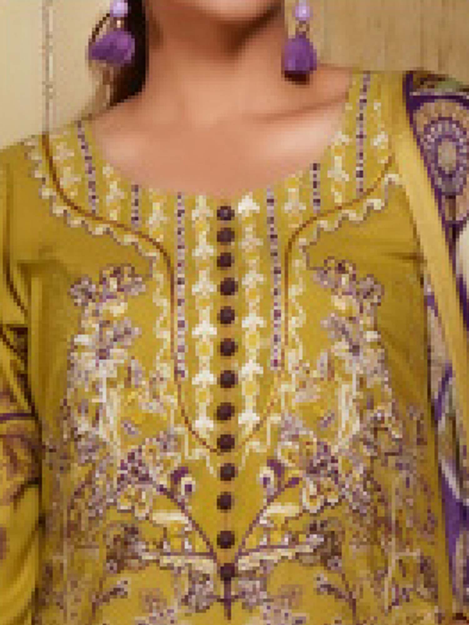 Munira Embroidered Winter Dhanak Suit (MSL-07) - Mustard