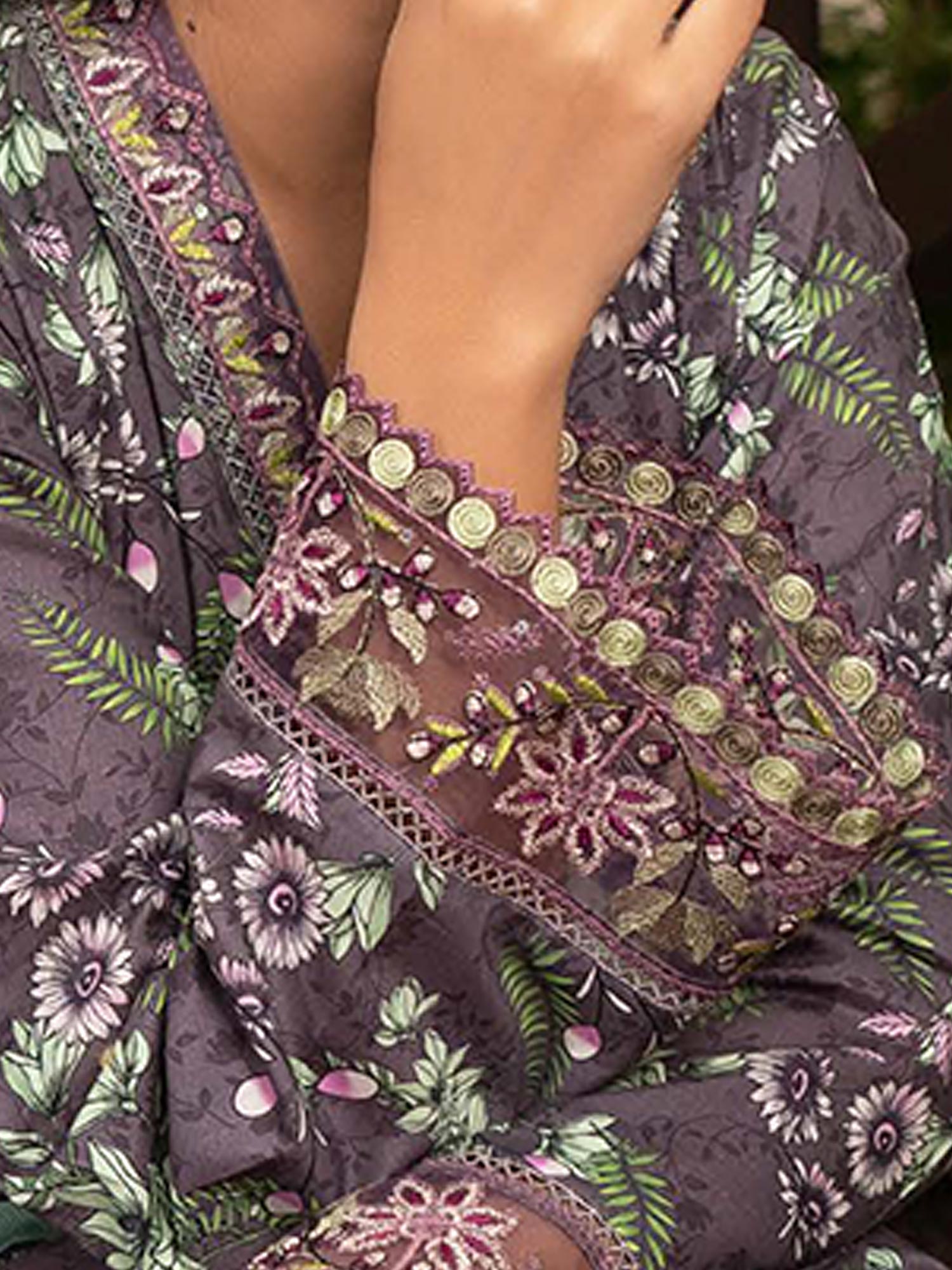 Munira Embroidered Lawn Frock Suit (MSL-03) - Mauve