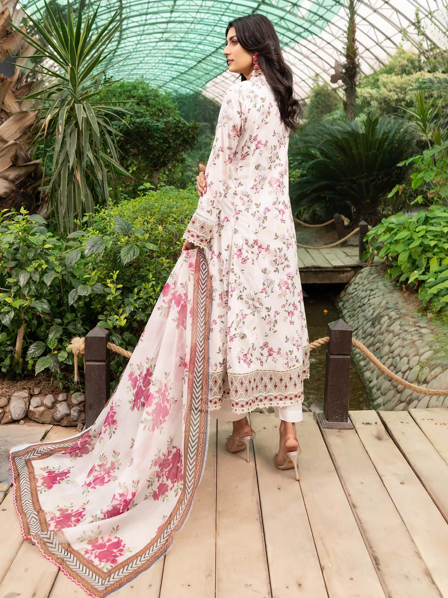 Munira Embroidered Lawn Frock Suit (MSL-02) - White