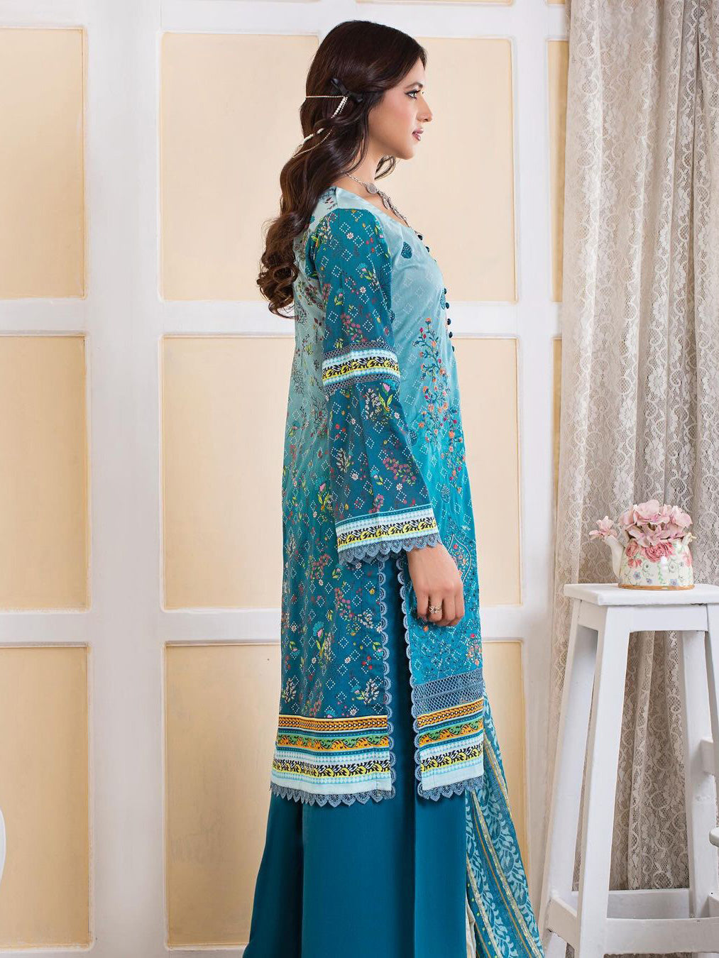 Munira Blue Embroidered Lawn Suit (MSL-04)