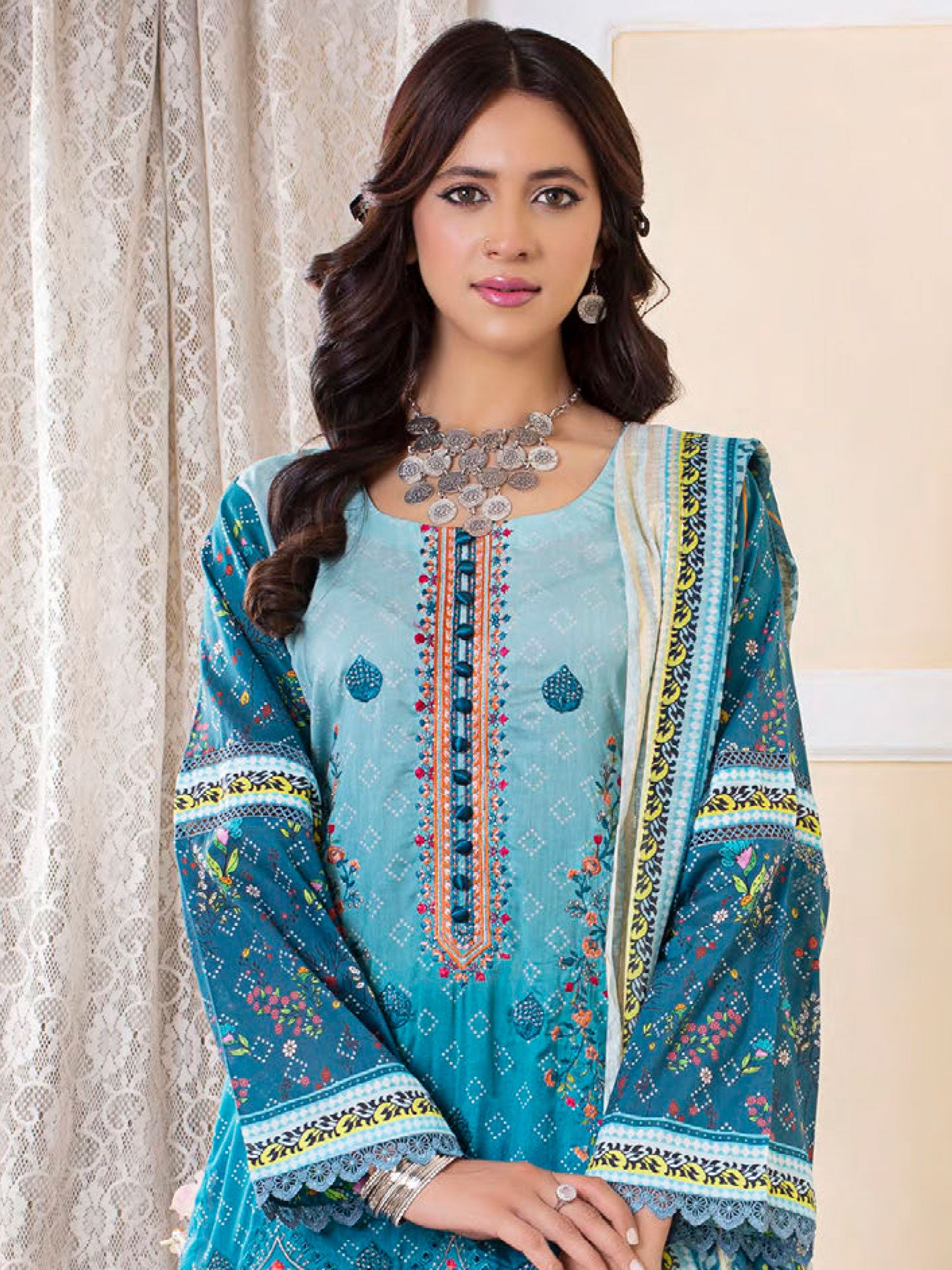 Munira Blue Embroidered Lawn Suit (MSL-04)