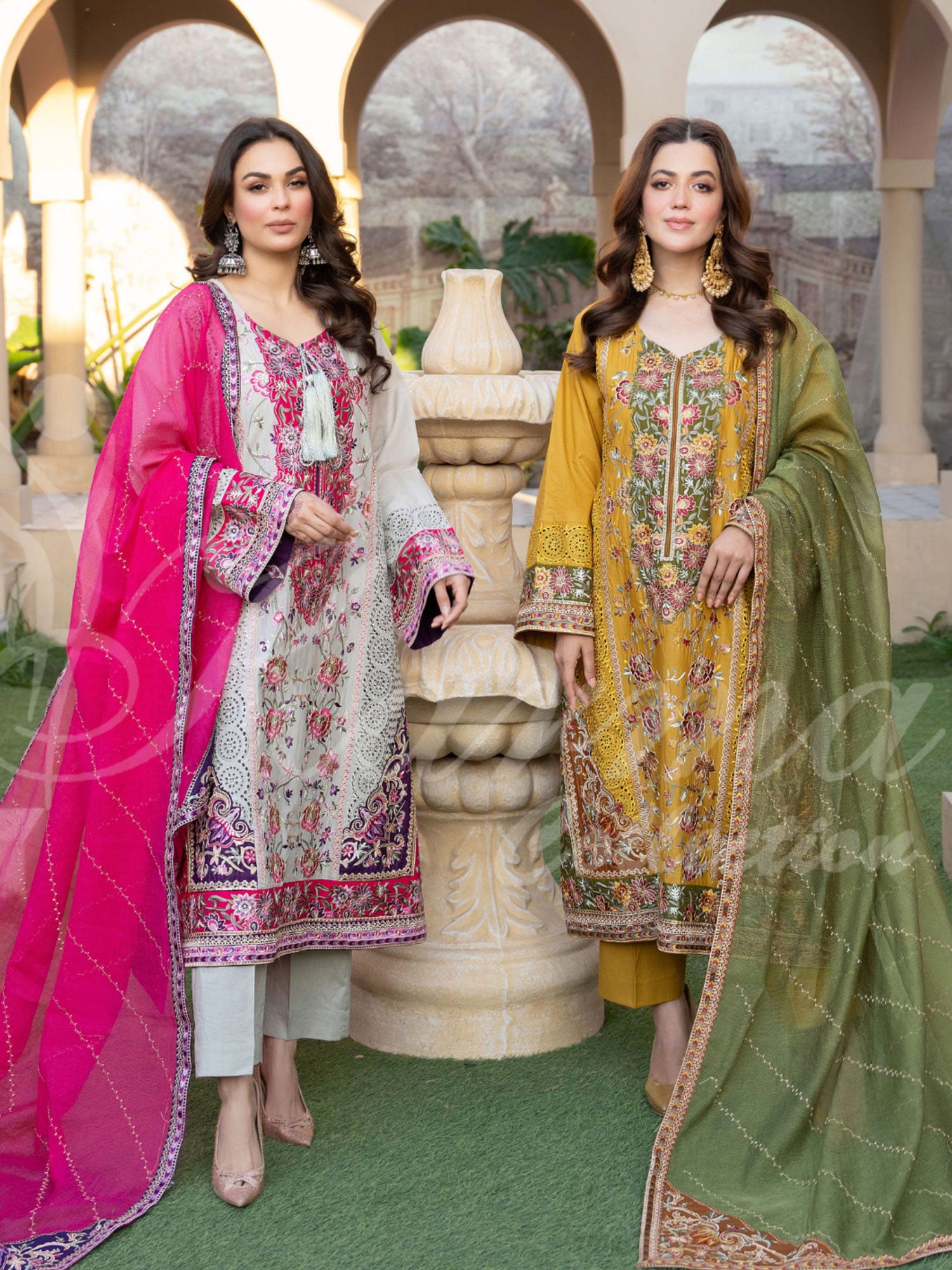 Karma Collection "Naqsh" Mustard Cotton Embroidered Suit (KC1356)