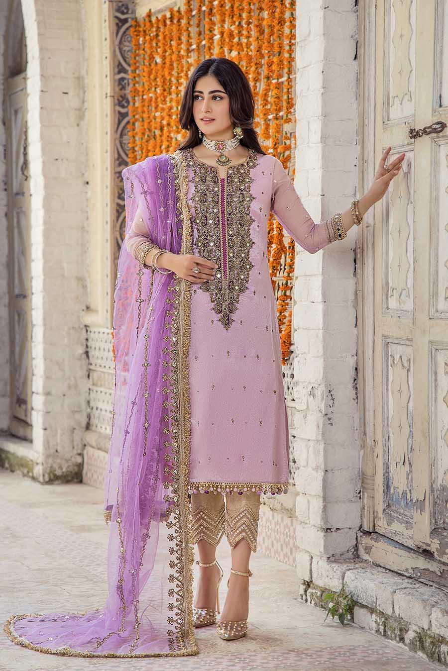 Khuda Baksh Lilac Pure Resham Karandi Suit (P-236)