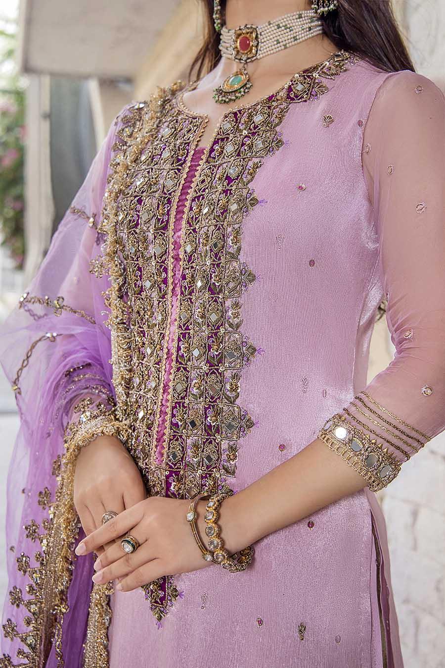 Khuda Baksh Lilac Pure Resham Karandi Suit (P-236)