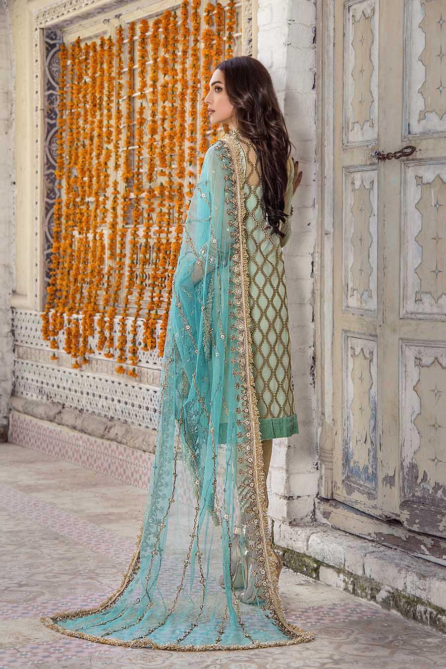 Khuda Baksh Turquoise Pure Resham Karandi Suit (P-236)