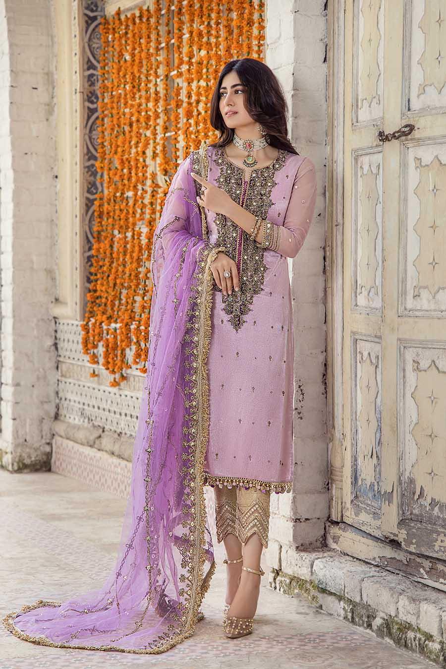 Khuda Baksh Lilac Pure Resham Karandi Suit (P-236)