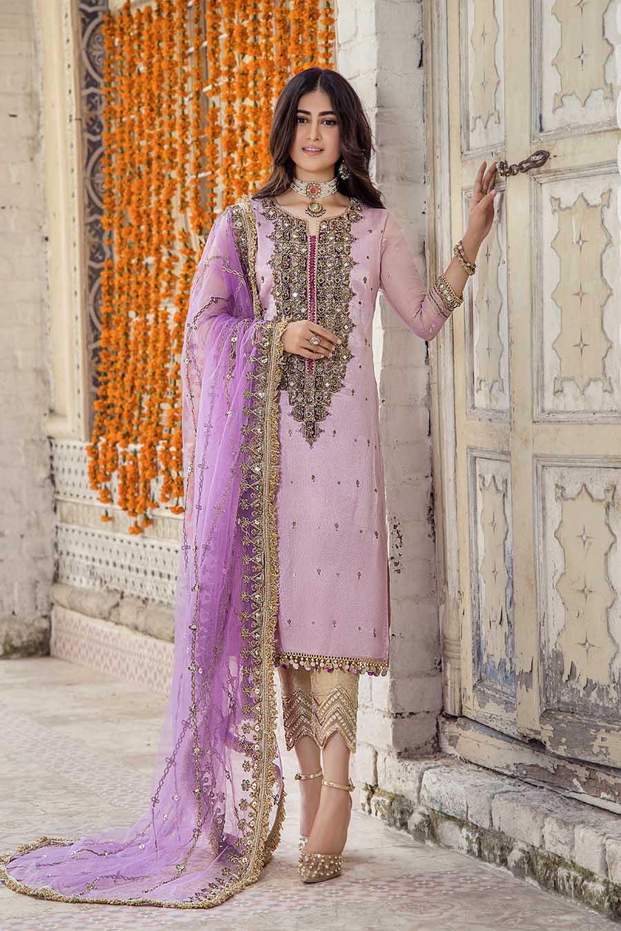 Khuda Baksh Lilac Pure Resham Karandi Suit (P-236)