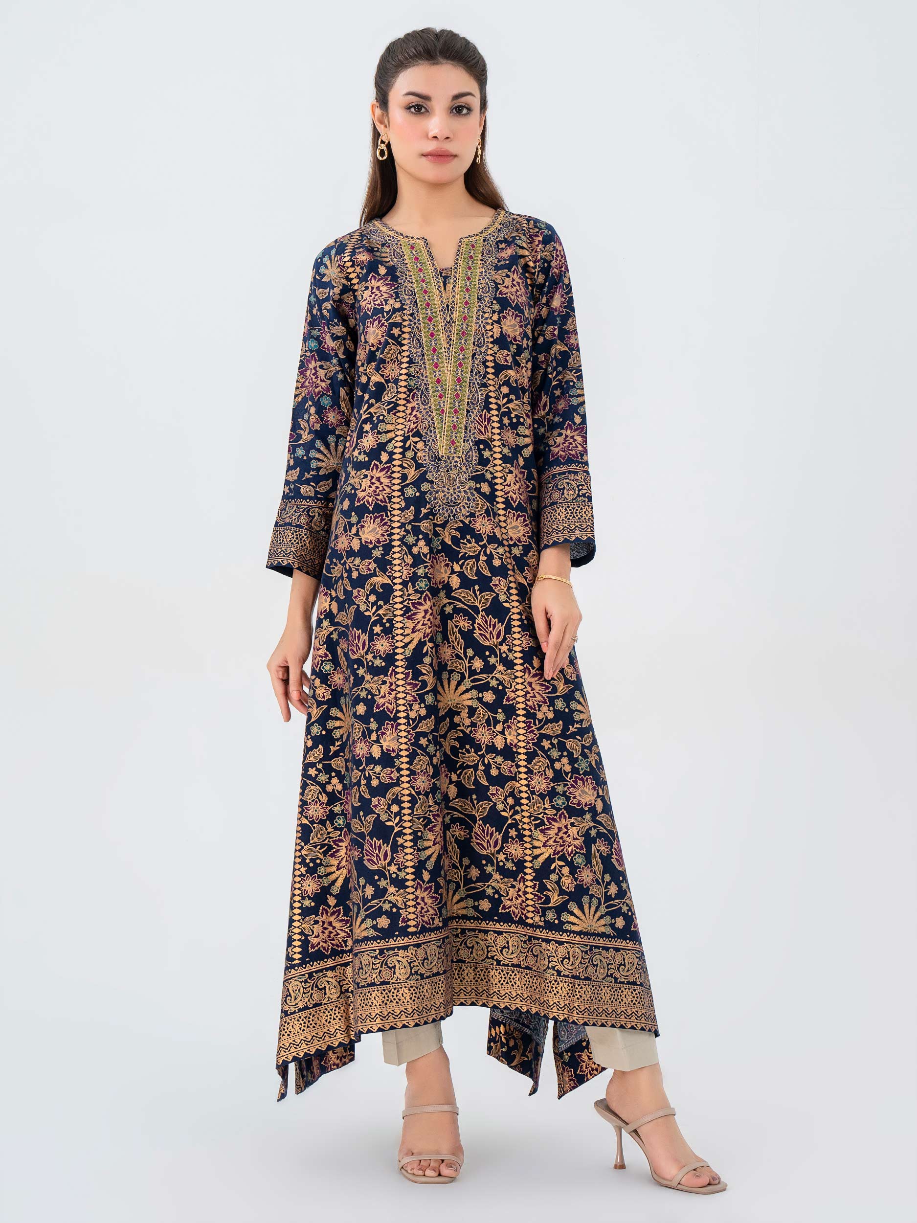 Limelight Blue Khaddar Embroidered Shirt (P9780SH)