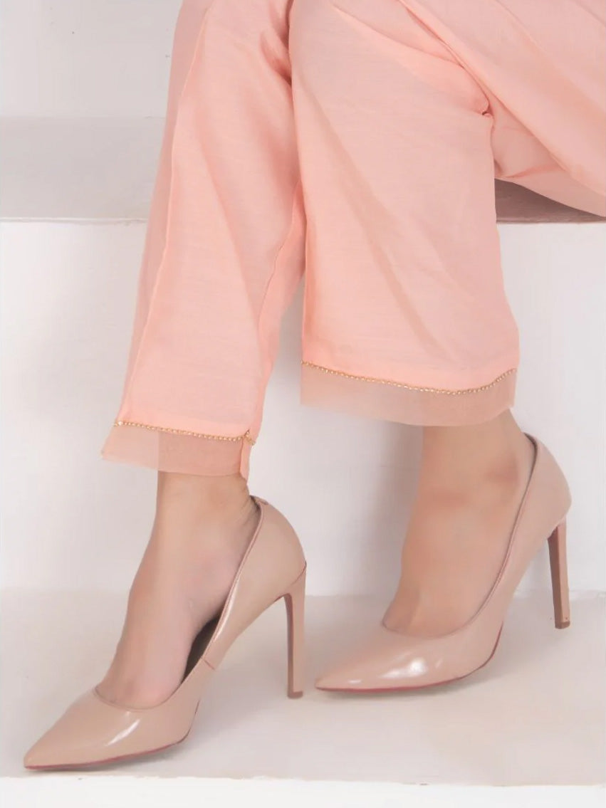 Sadabahar Viscose Silk Trouser - Peach