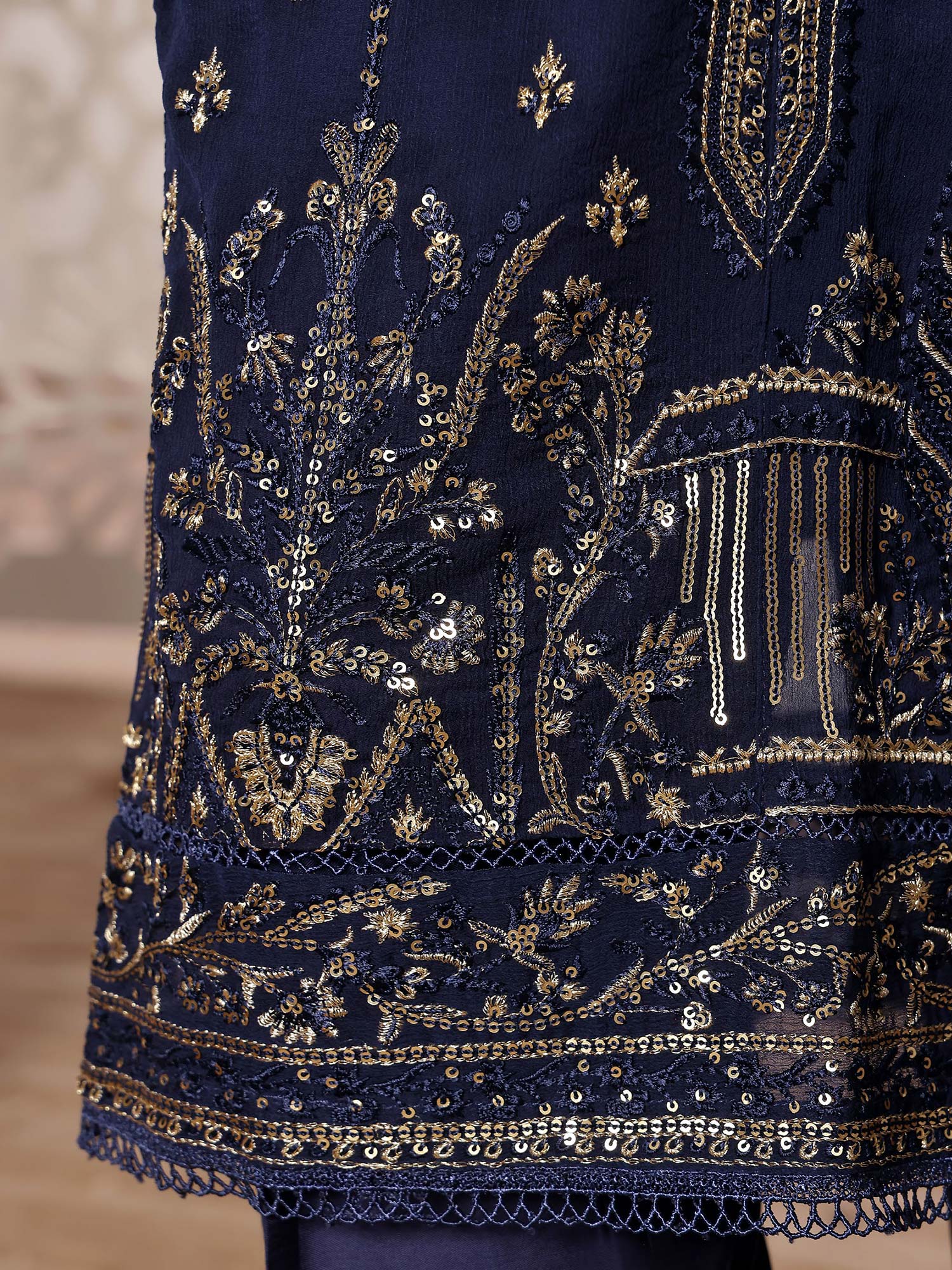 Sadabahar "Afsanay" Luxury Chiffon Suit - Blue