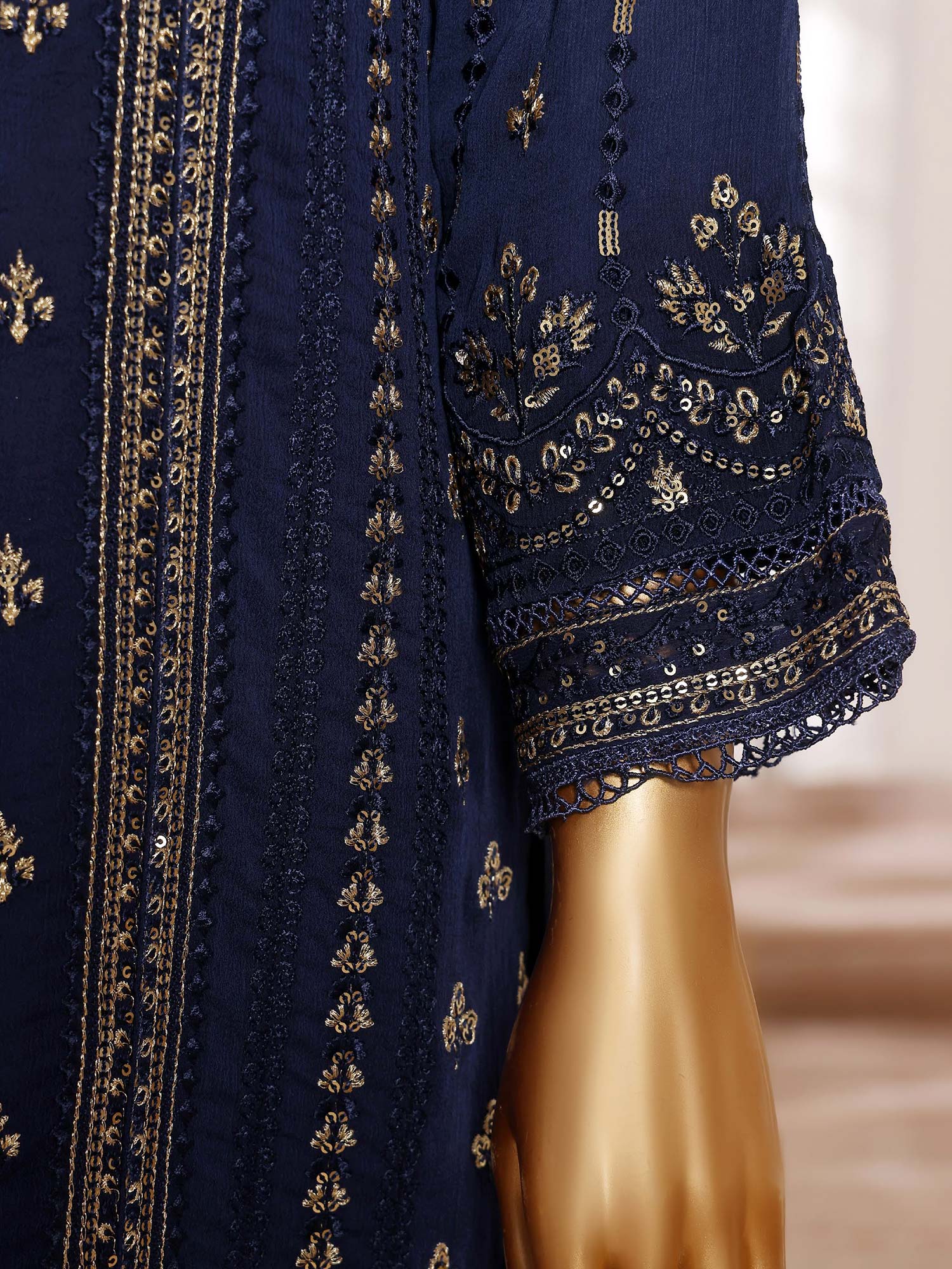 Sadabahar "Afsanay" Luxury Chiffon Suit - Blue