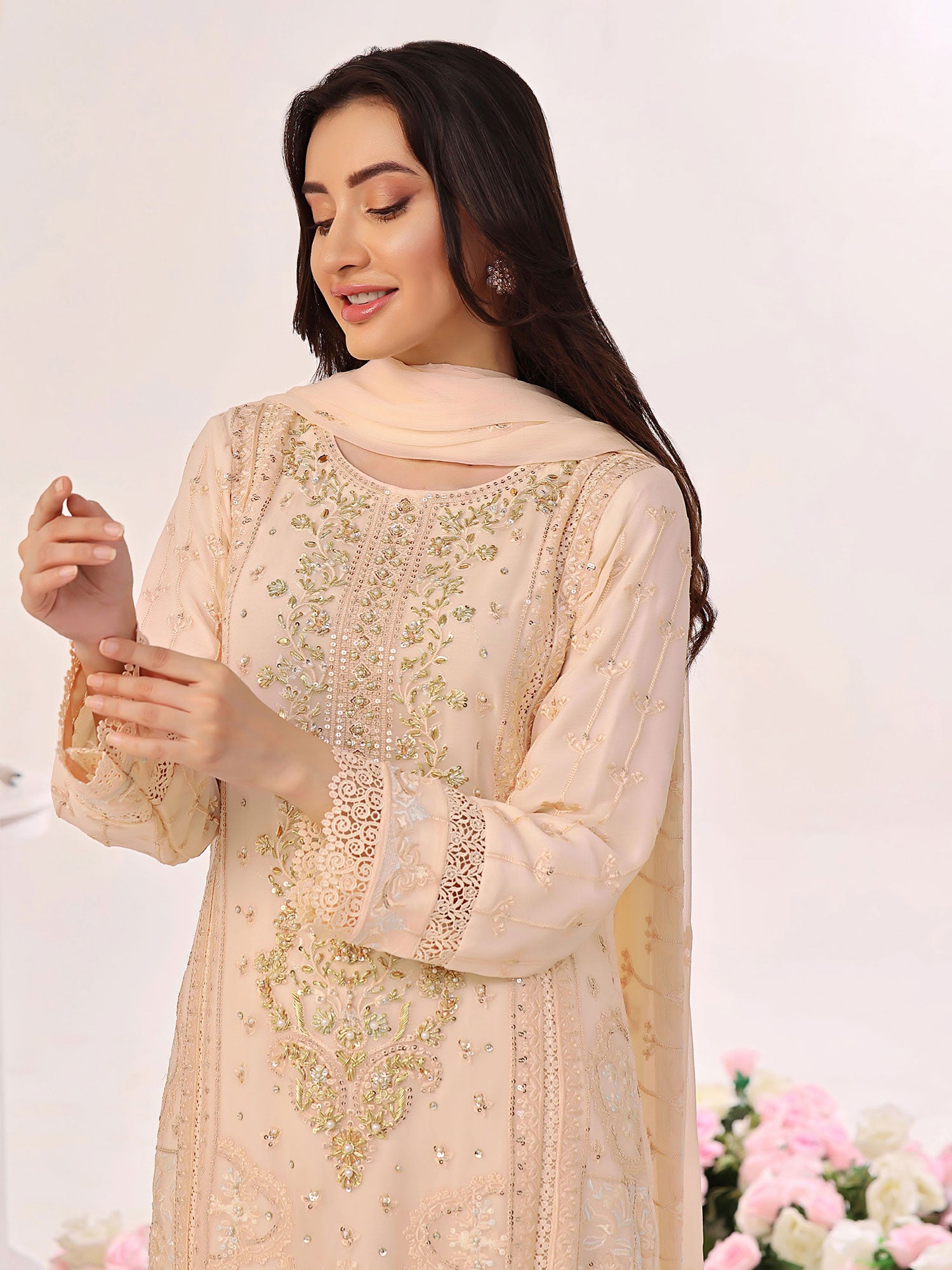 Wardah Uzair "Allure" Luxury Pret Embroidered Chiffon Suit - Serene