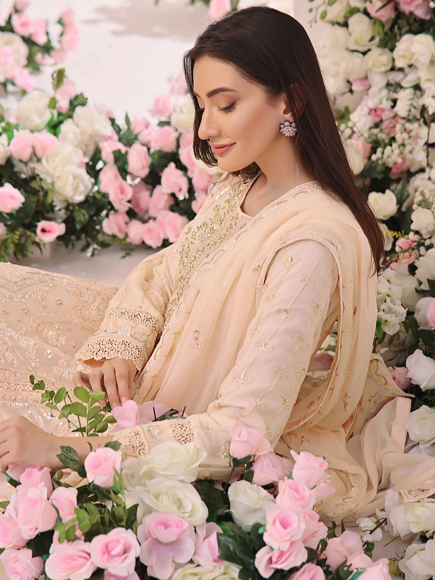 Wardah Uzair "Allure" Luxury Pret Embroidered Chiffon Suit - Serene