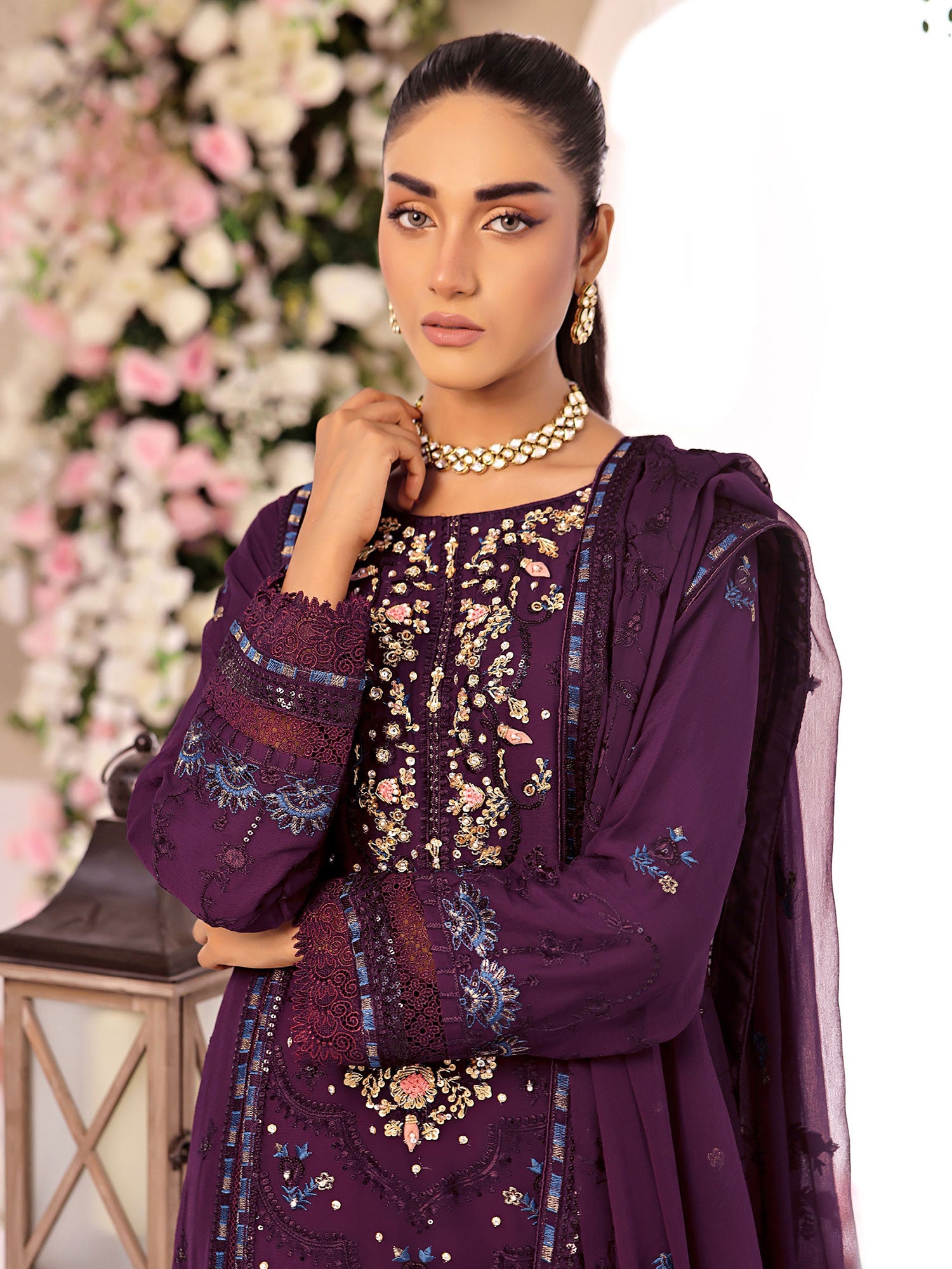 Wardah Uzair "Allure" Luxury Pret Embroidered Chiffon Suit - Sheen