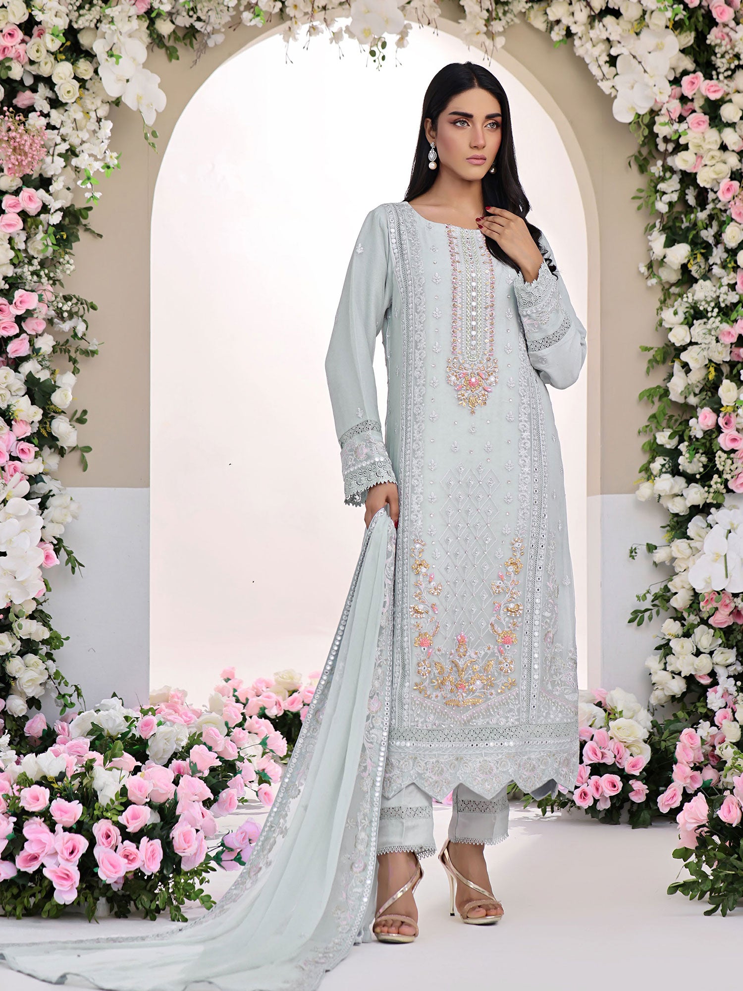 Wardah Uzair "Allure" Luxury Pret Embroidered Chiffon Suit - Silhouette