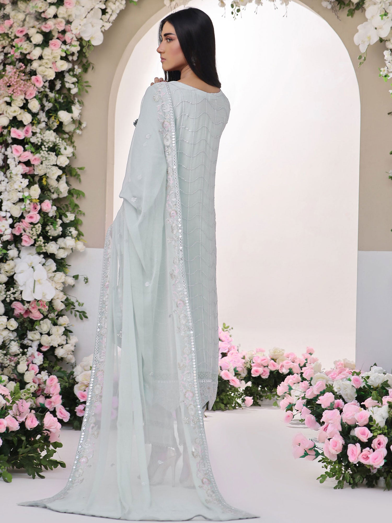 Wardah Uzair "Allure" Luxury Pret Embroidered Chiffon Suit - Silhouette