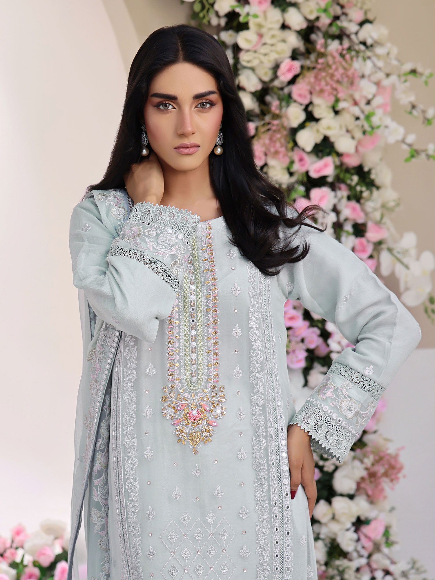 Wardah Uzair "Allure" Luxury Pret Embroidered Chiffon Suit - Silhouette