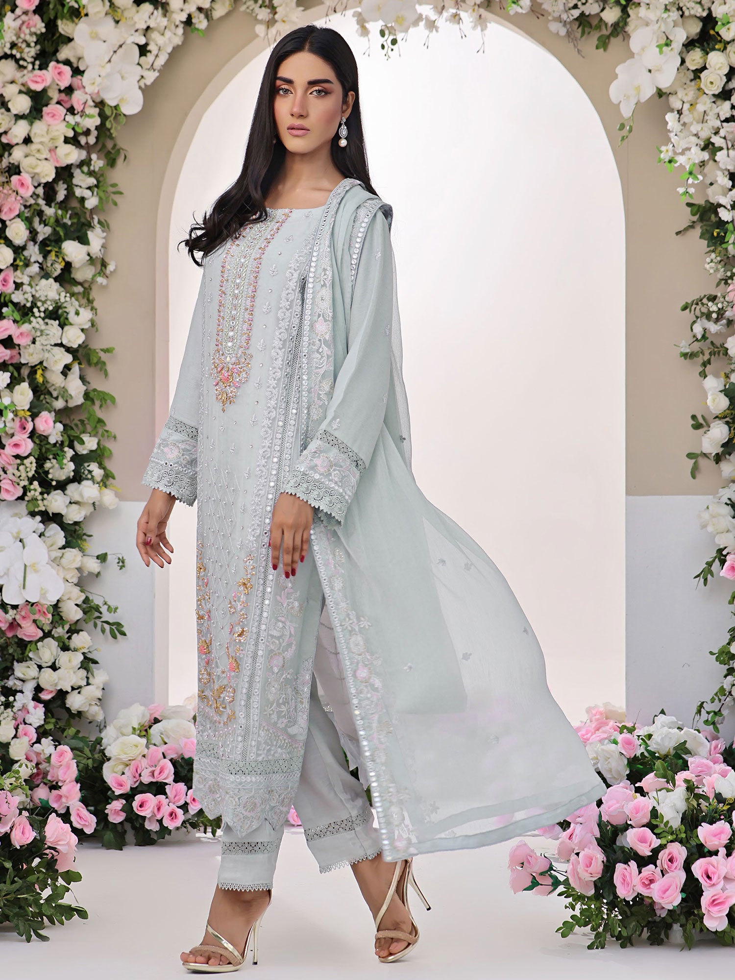 Wardah Uzair "Allure" Luxury Pret Embroidered Chiffon Suit - Silhouette