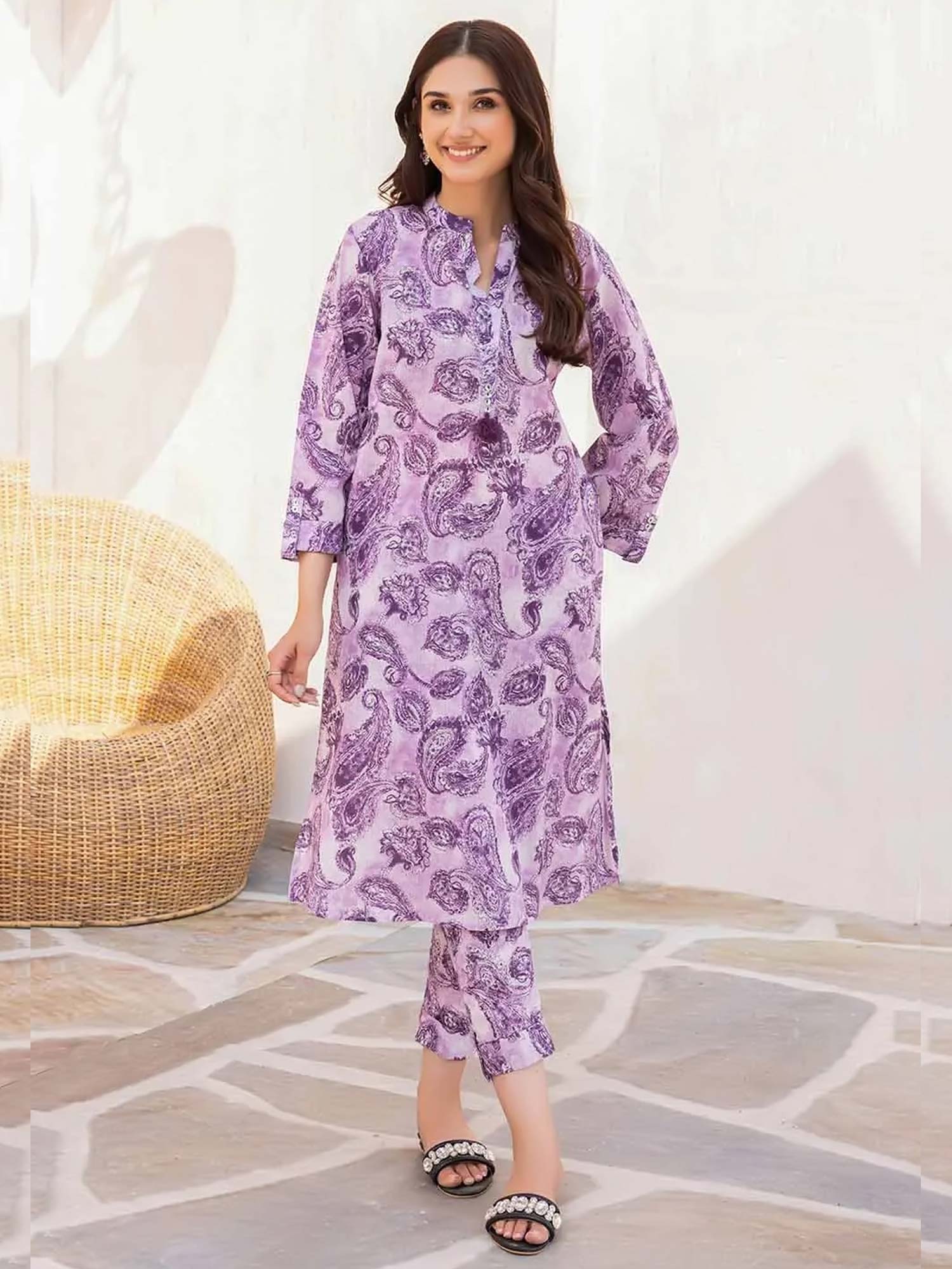 Gul Ahmed Lawn "Summer Solstice" Unstitched Lilac 2-Piece (TL-32065)