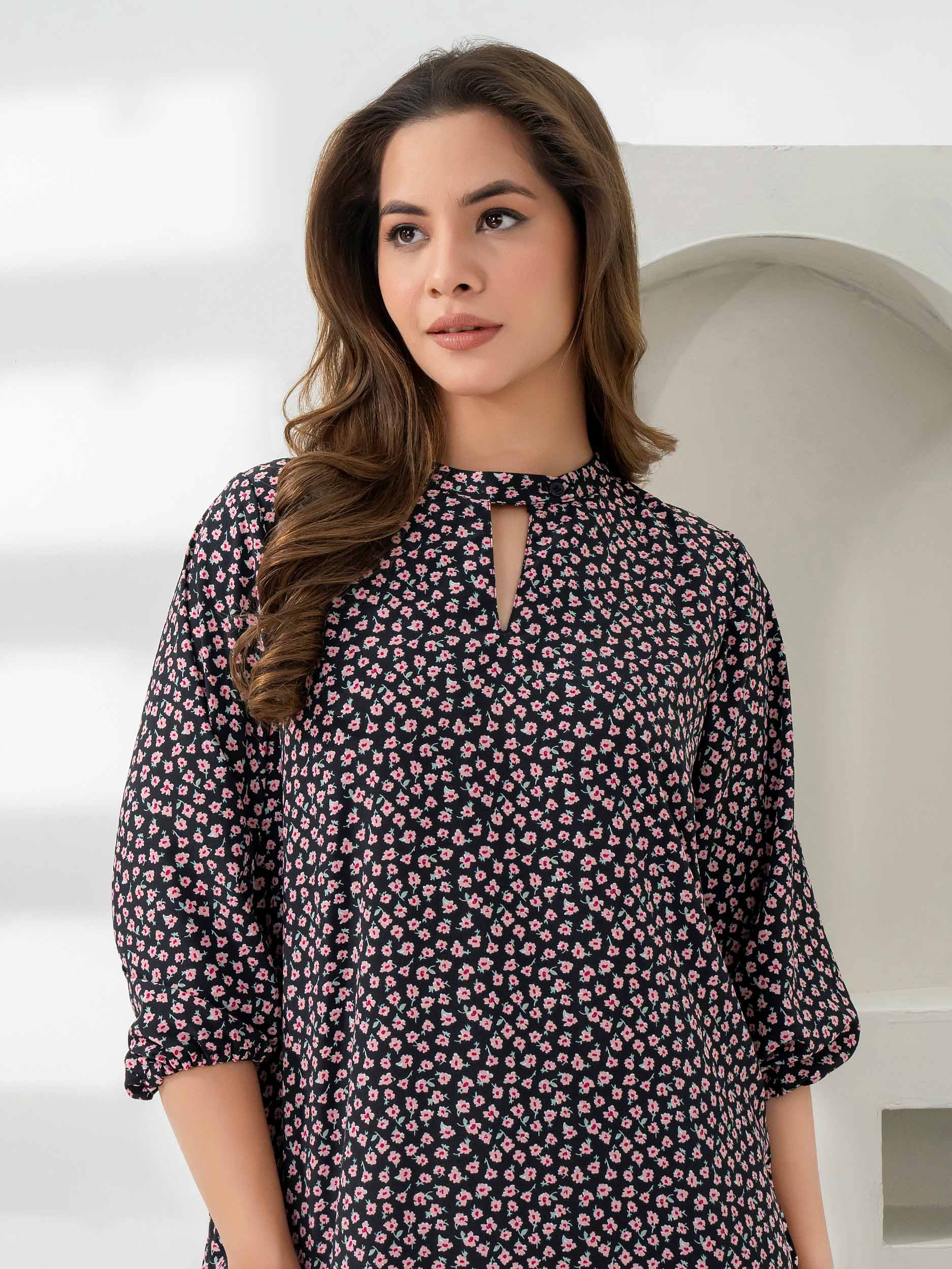 Limelight Black Grip Printed Shirt (W1832DR)