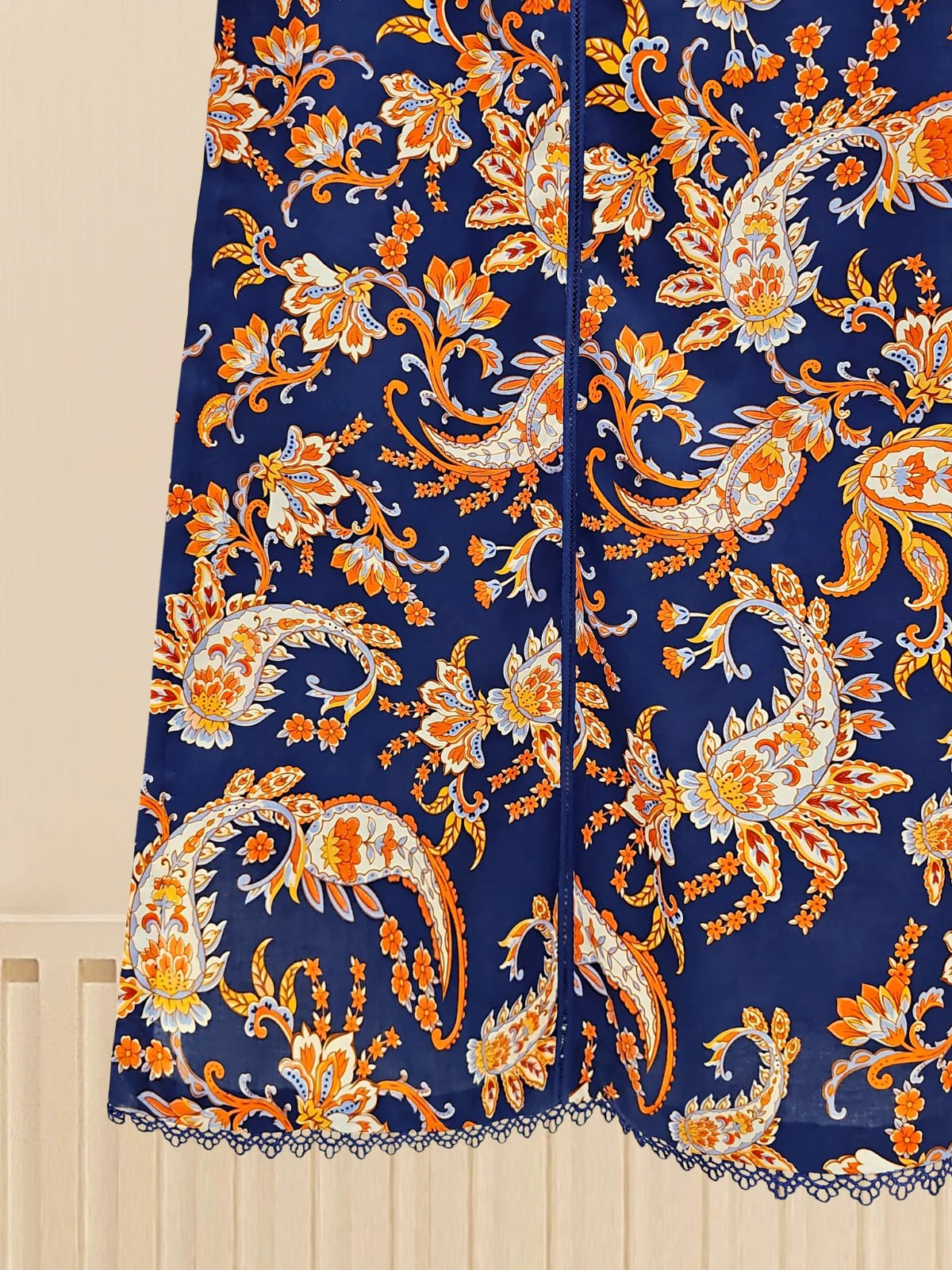 Agha Noor Blue Embroidered Lawn 2-Piece (Shirt + Trouser)