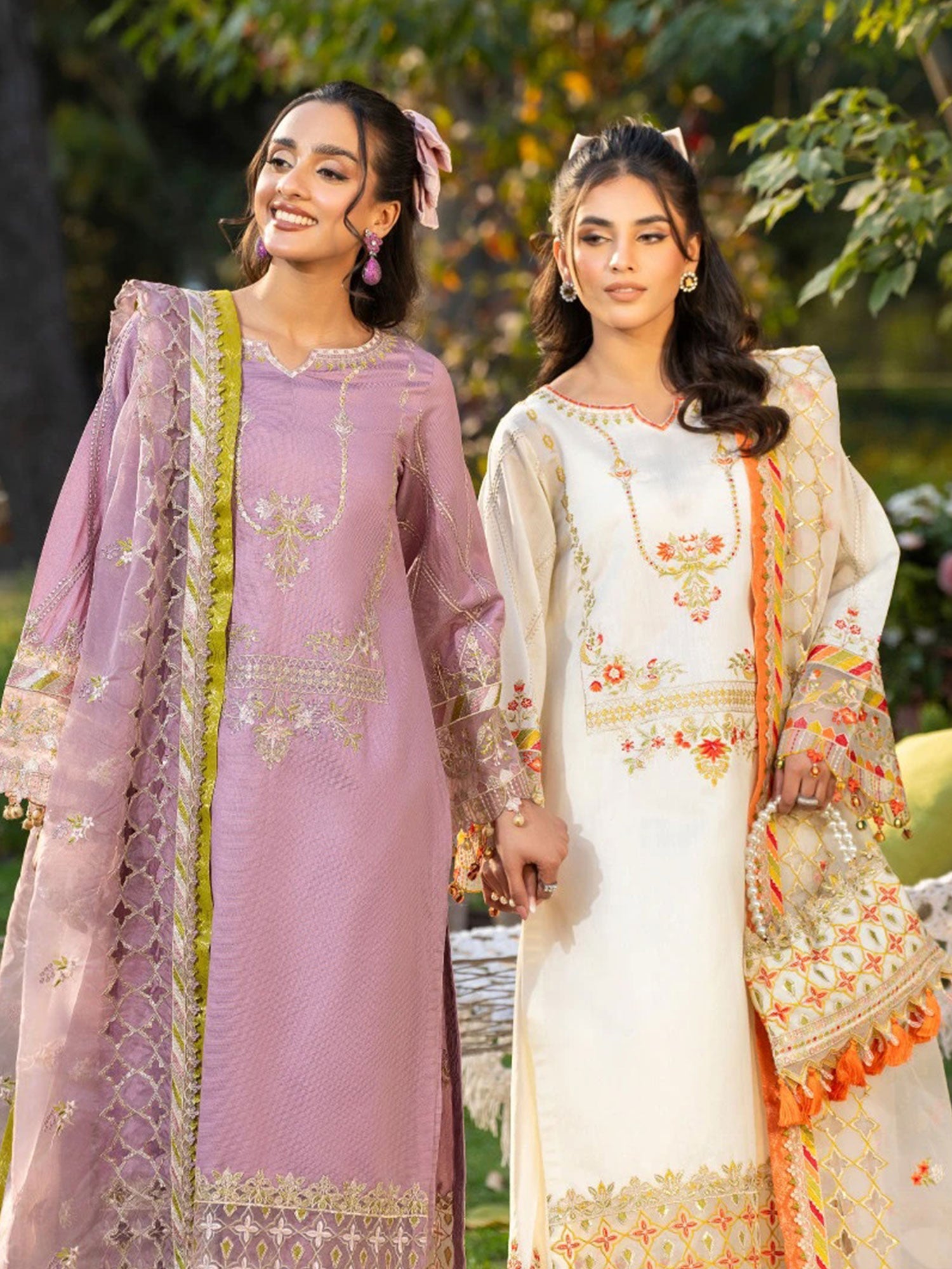 Zarqun Pink Embroidered Luxury Khadi Cotton Suit with Palazzo (2411B)