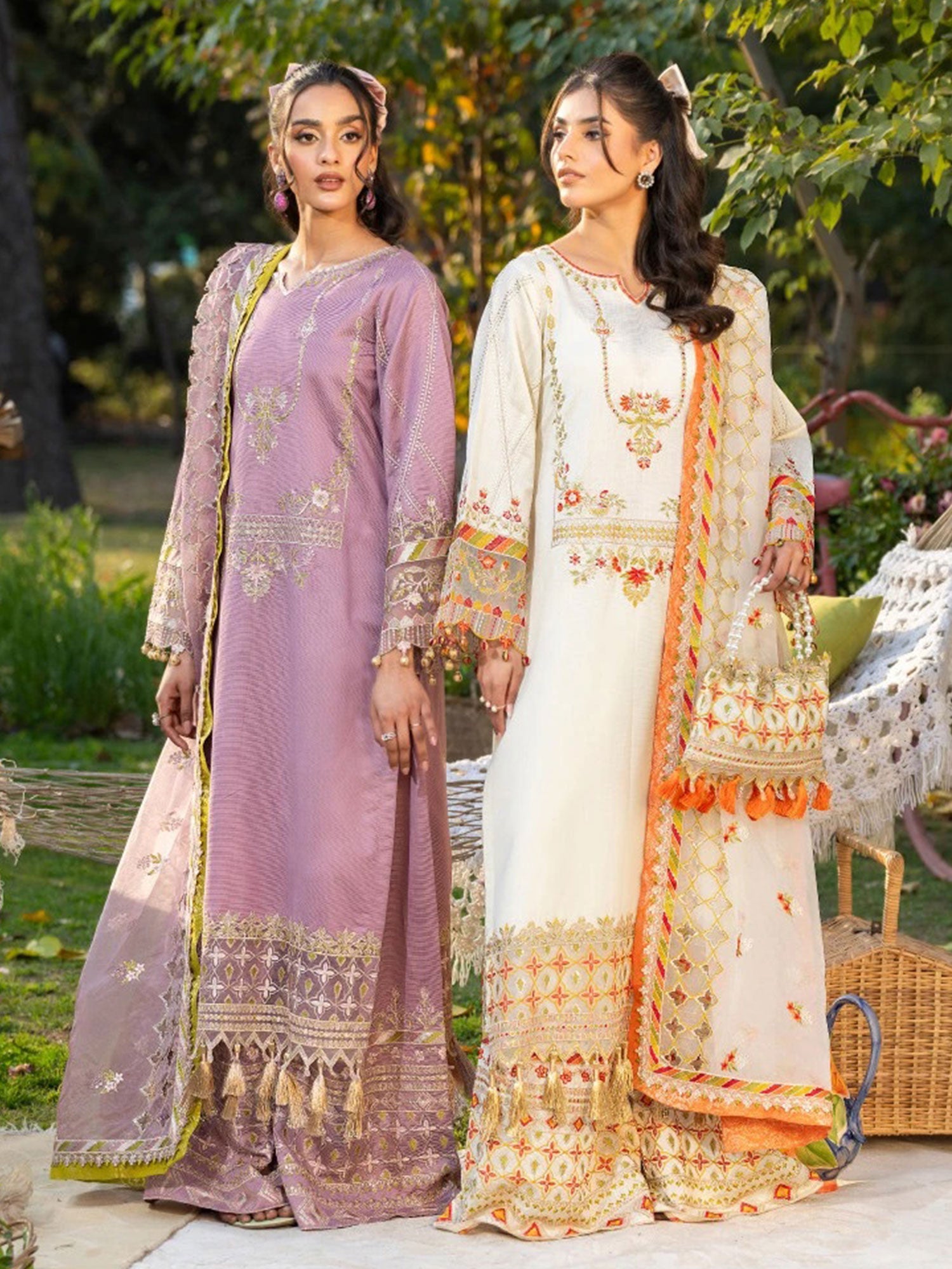 Zarqun Pink Embroidered Luxury Khadi Cotton Suit with Palazzo (2411B)