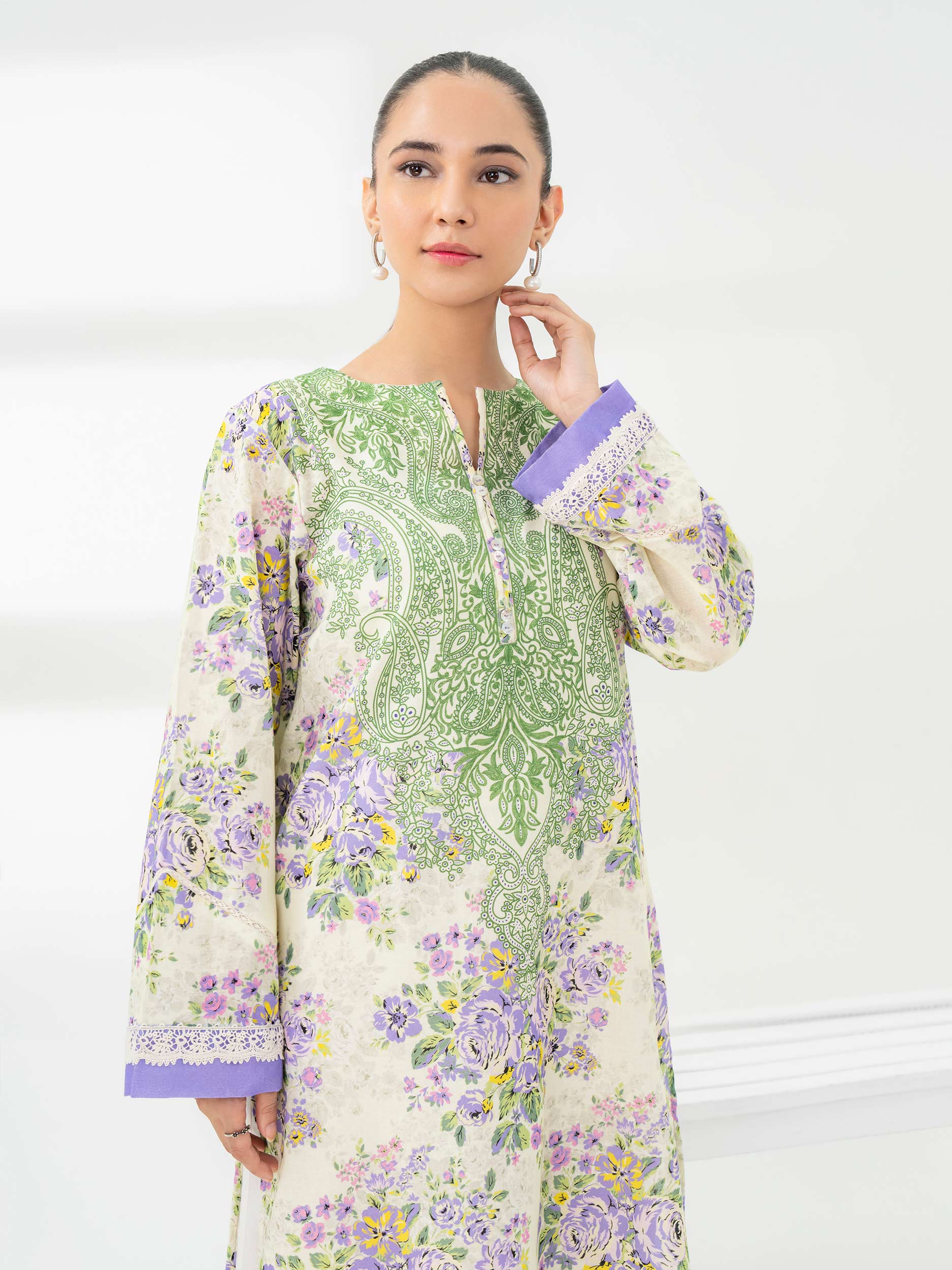 Limelight Mint Khaddar Printed Shirt (A0802SH)