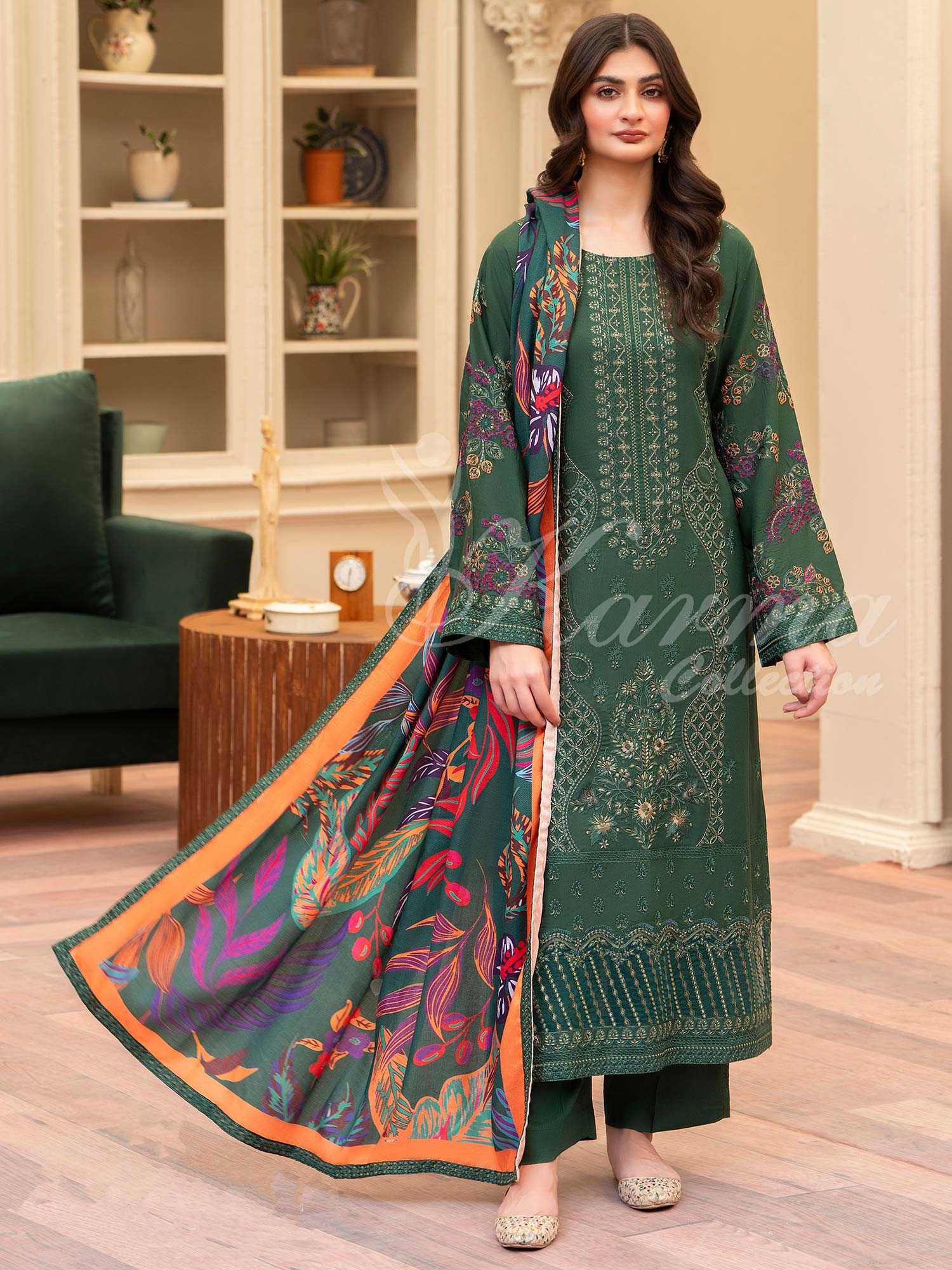 Karma Collection "Aangan" Winter Embroidered Suit (KC1396)