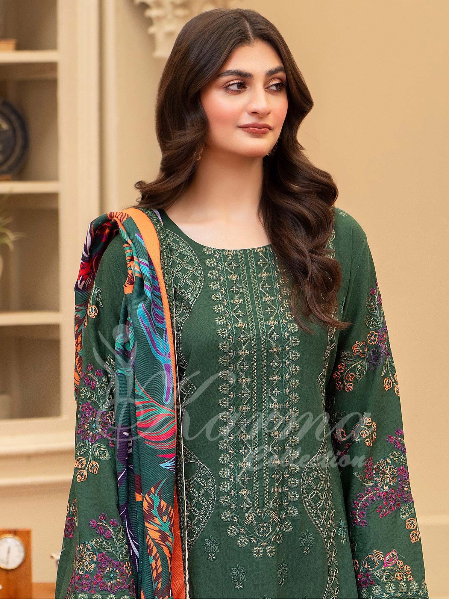 Karma Collection "Aangan" Winter Embroidered Suit (KC1396)