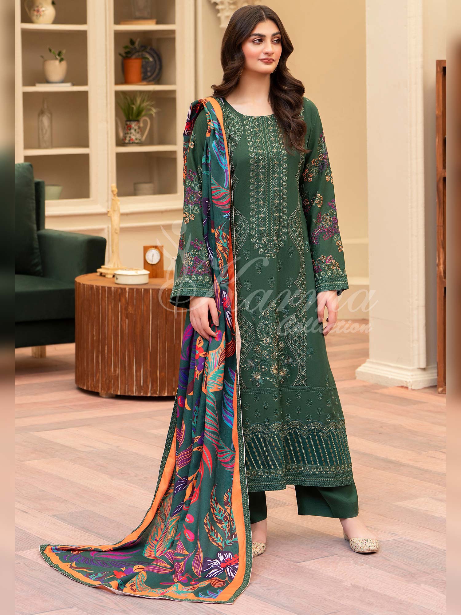 Karma Collection "Aangan" Winter Embroidered Suit (KC1396)