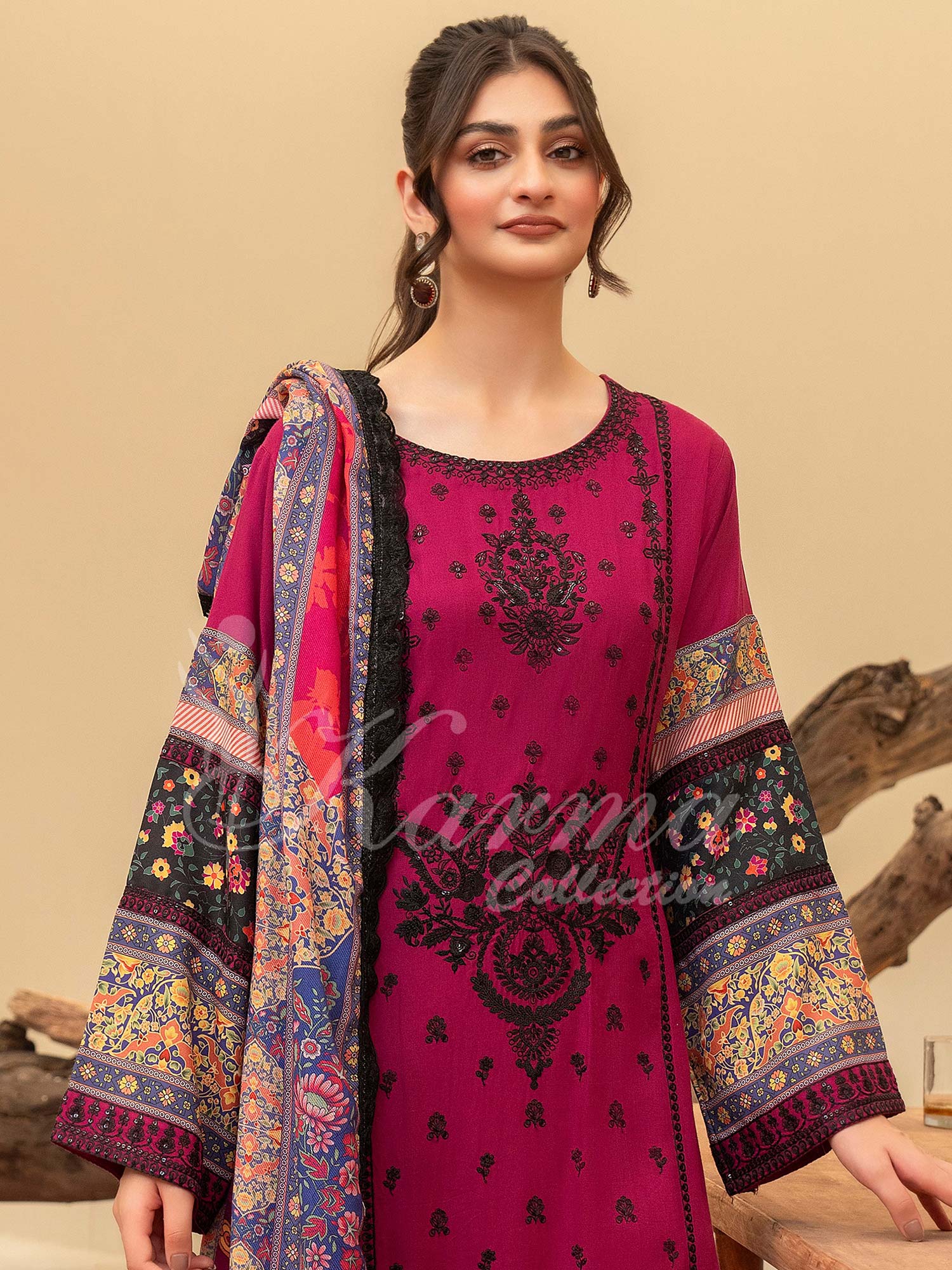 Karma Collection "Aangan" Winter Embroidered Suit (KC1401)