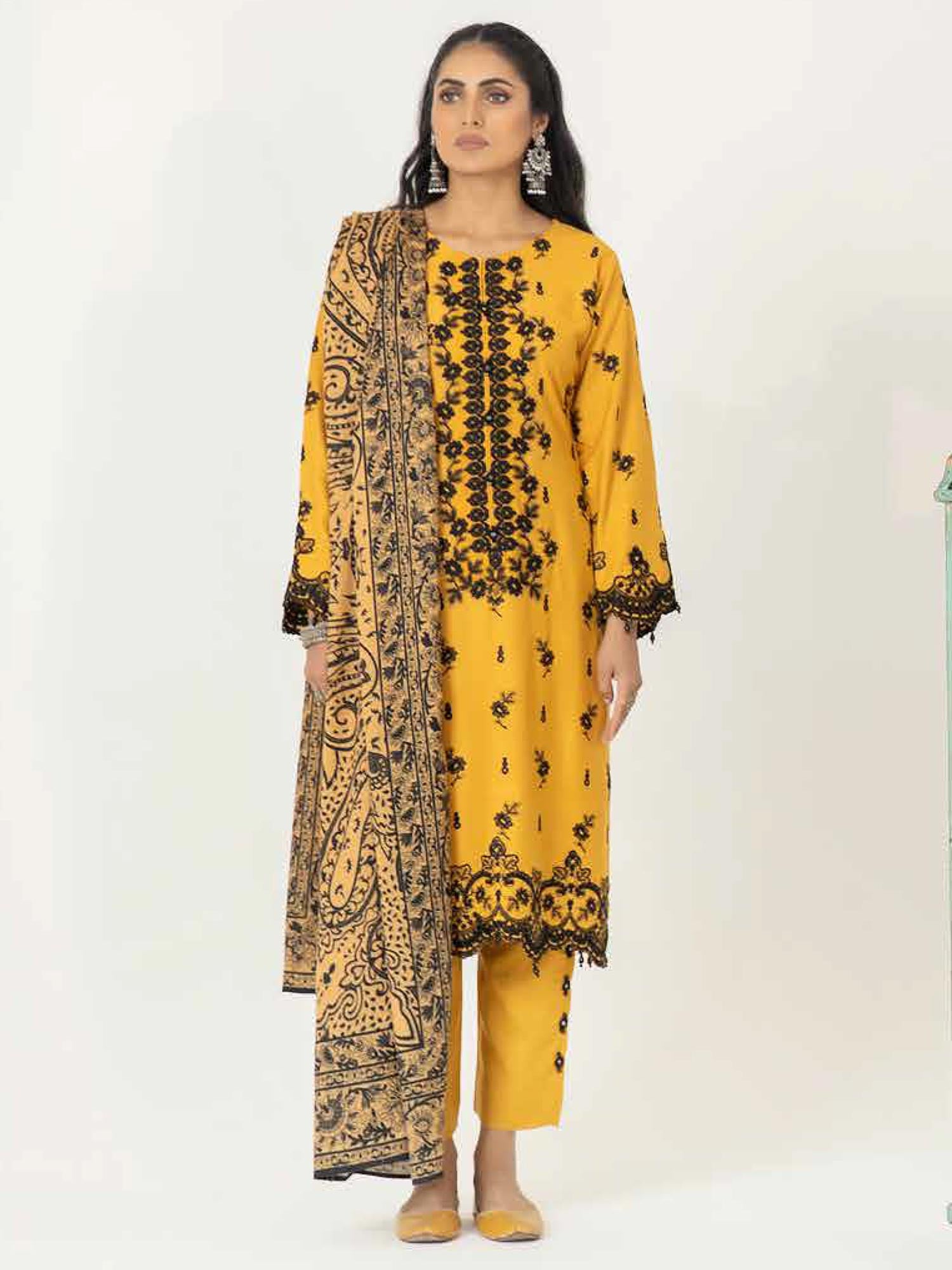 Ally's "Mummy & Me" Mustard Dhanak Suit (DNK-27)