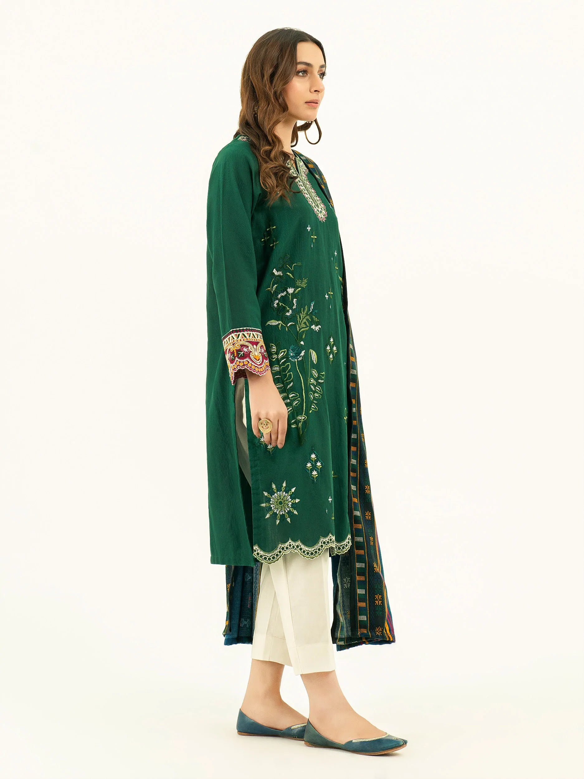 Limelight Green Khaddar 2-Piece Suit (P5536SU)