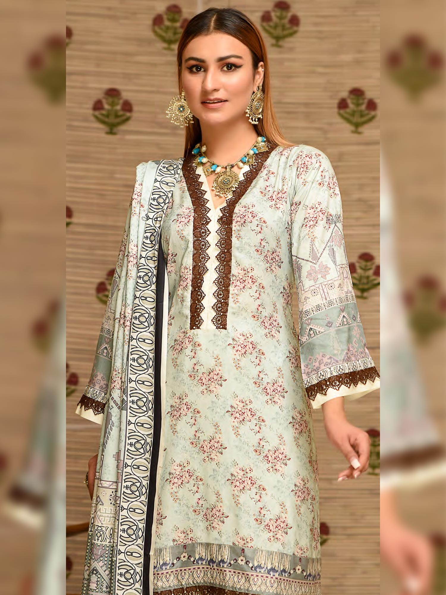 Munira Light Green Winter Linen Suit (MSL-09)