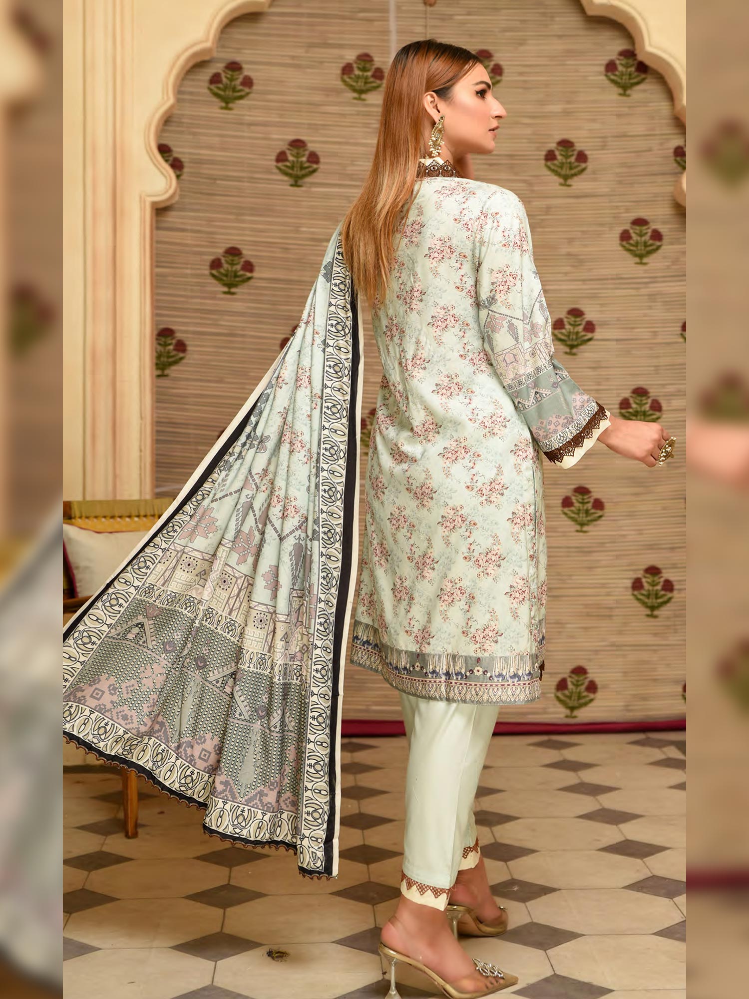 Munira Light Green Winter Linen Suit (MSL-09)