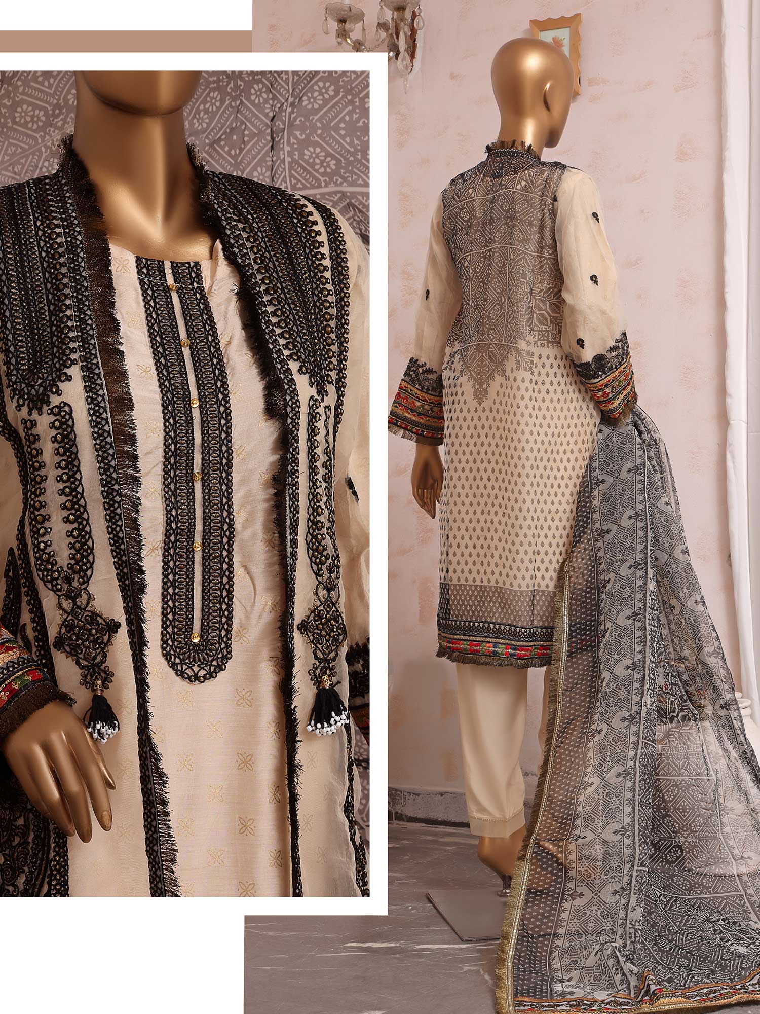 Sadabahar Festive Collection Beige Suit